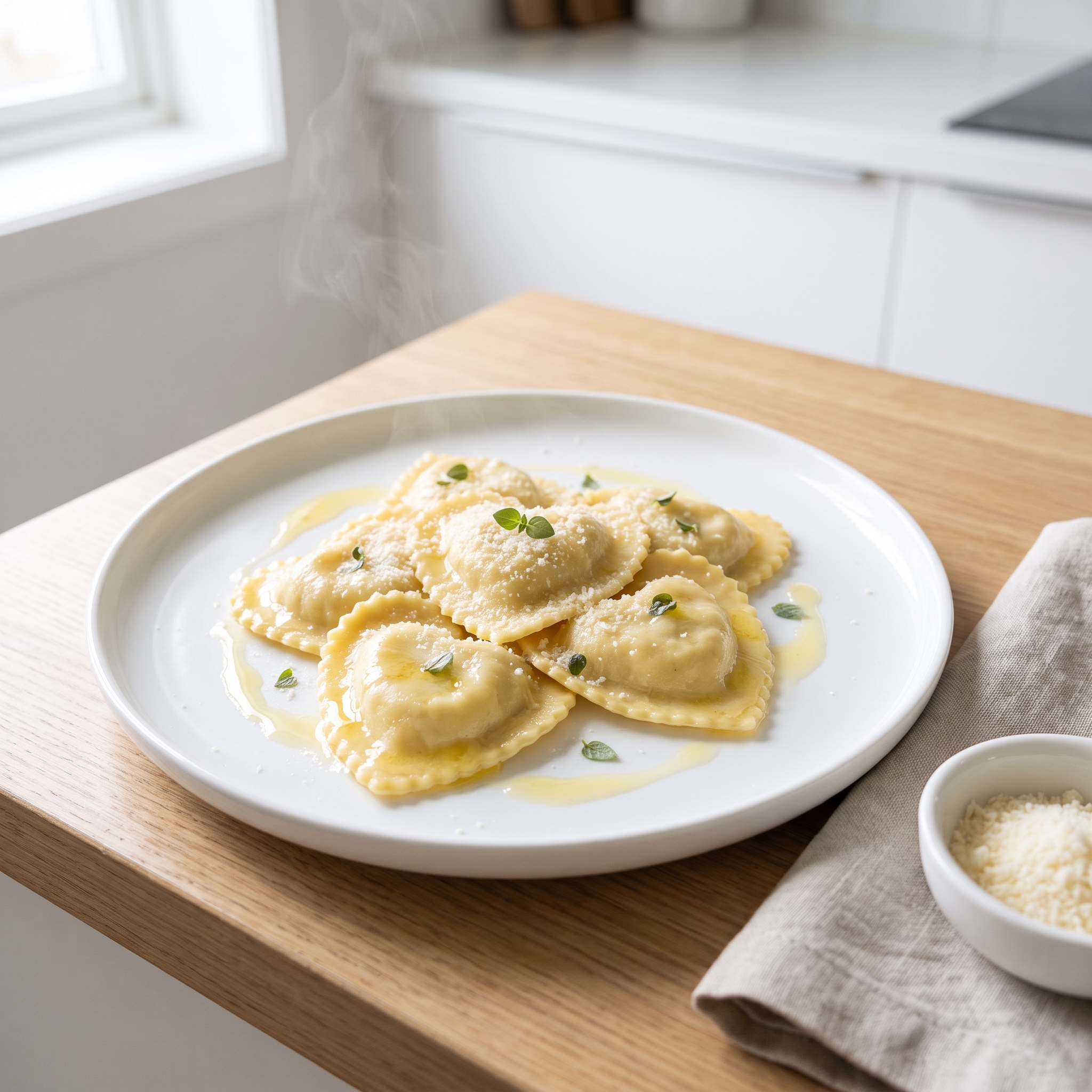 Three-Cheese Heart Ravioli