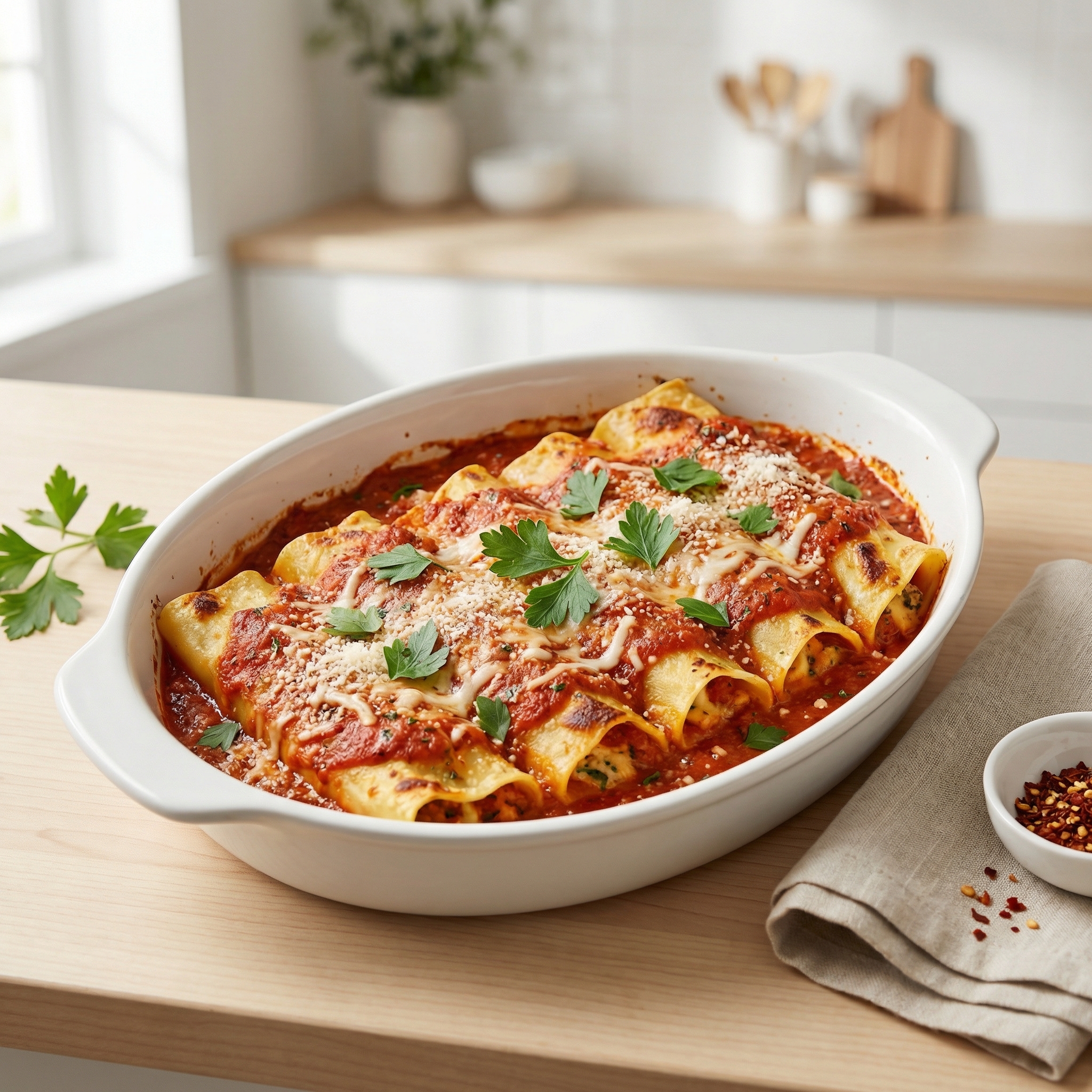 Cheese-Stuffed Manicotti