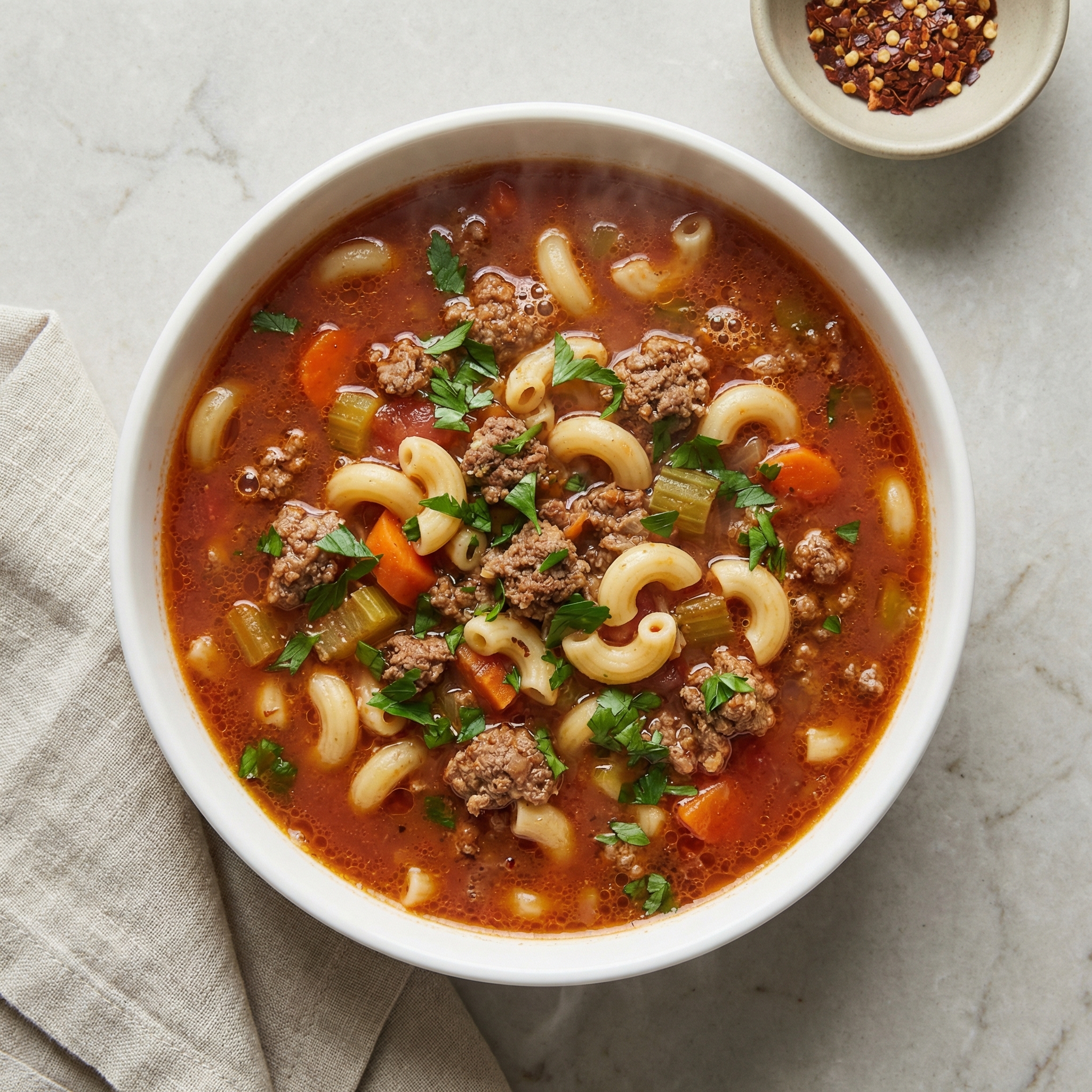 Hamburger Soup with Macaroni