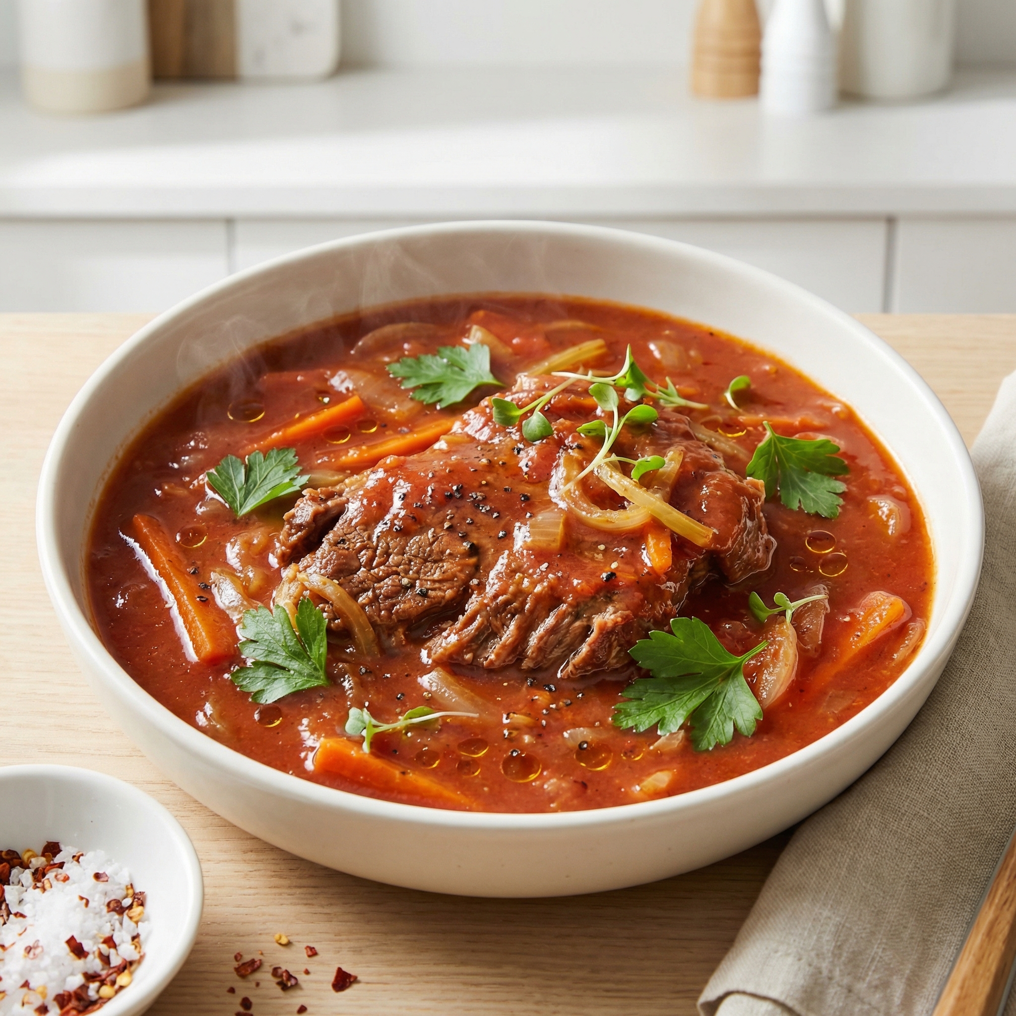 Crockpot Swiss Steak with Tomato Gravy
