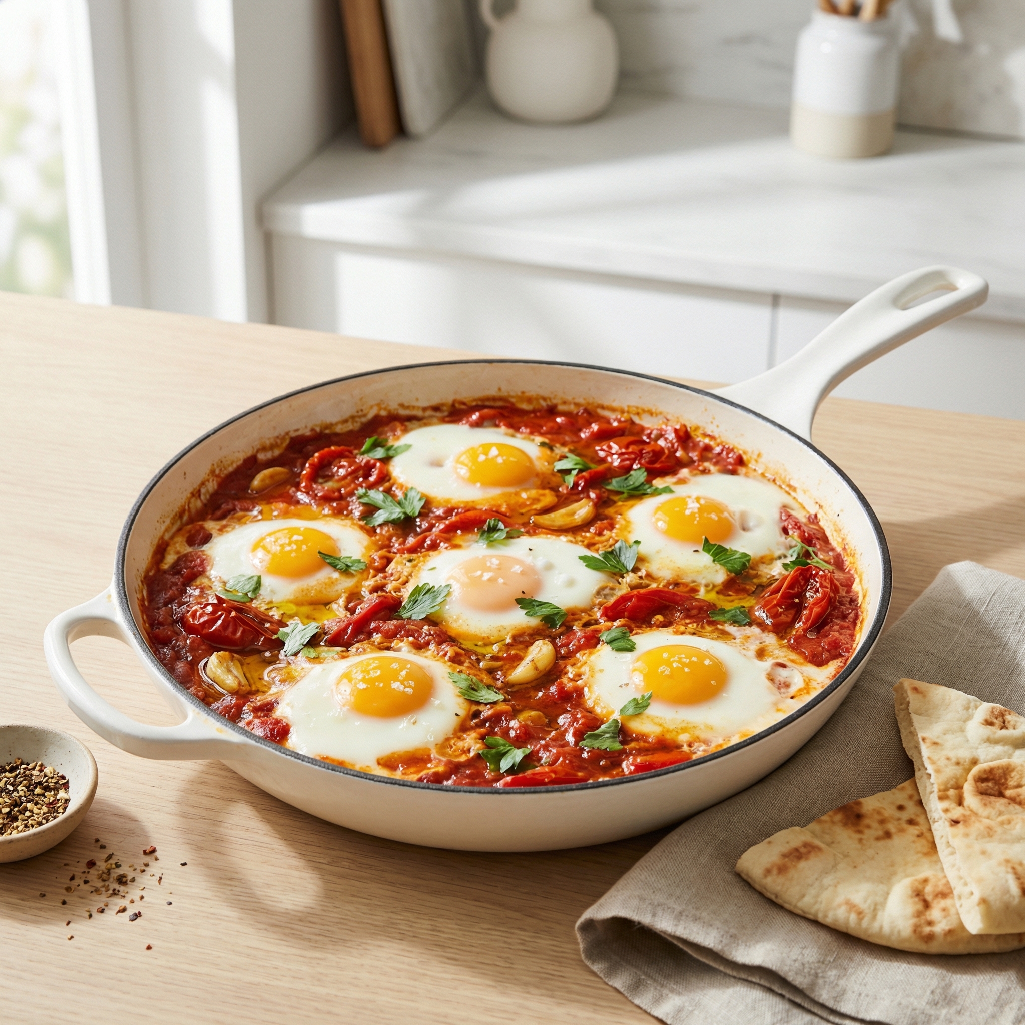 Shakshuka with Middle Eastern Poached Eggs