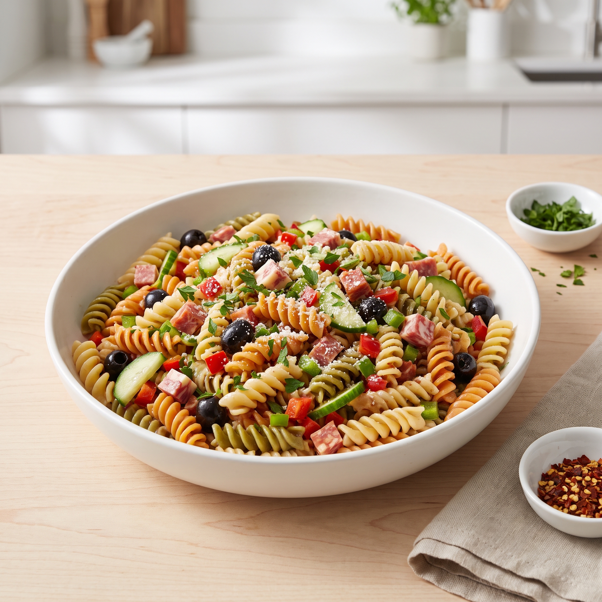 Tri-Color Pasta Salad with House Vinaigrette