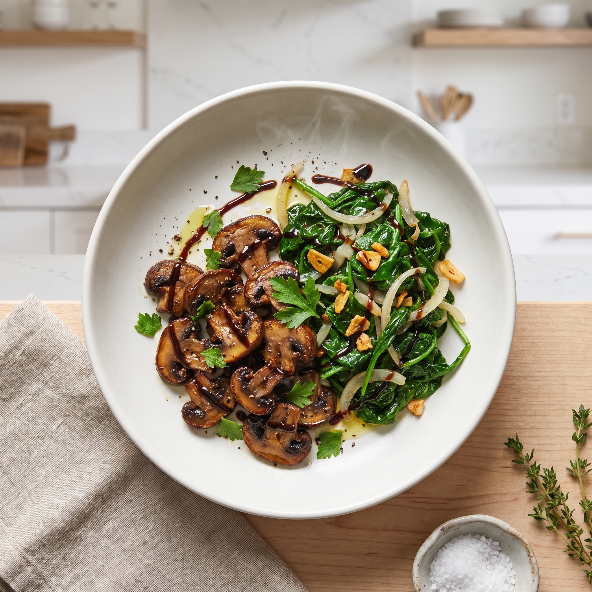 Tuscan Mushrooms with Spinach