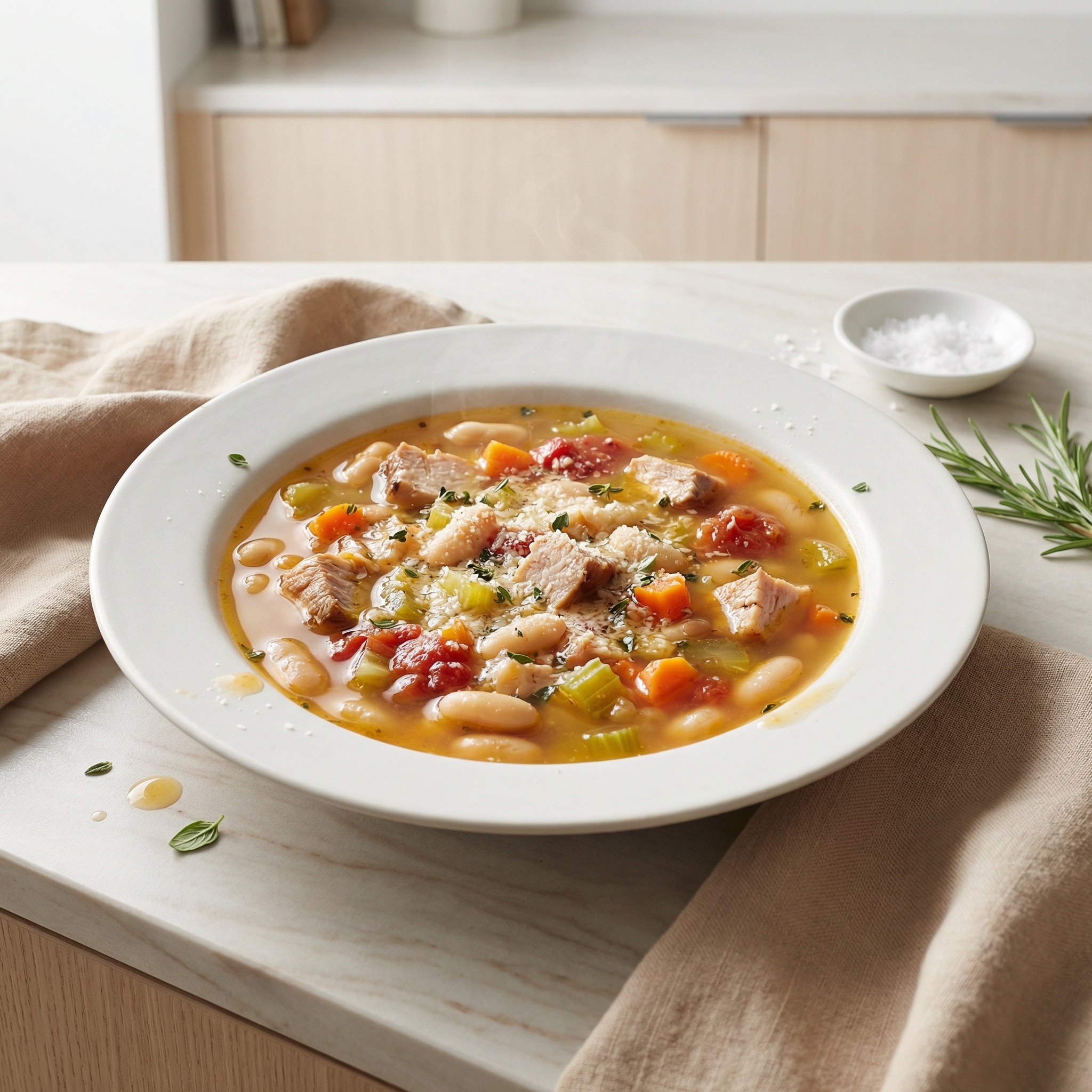 Tuscan-Style Smoked Turkey and White Bean Soup