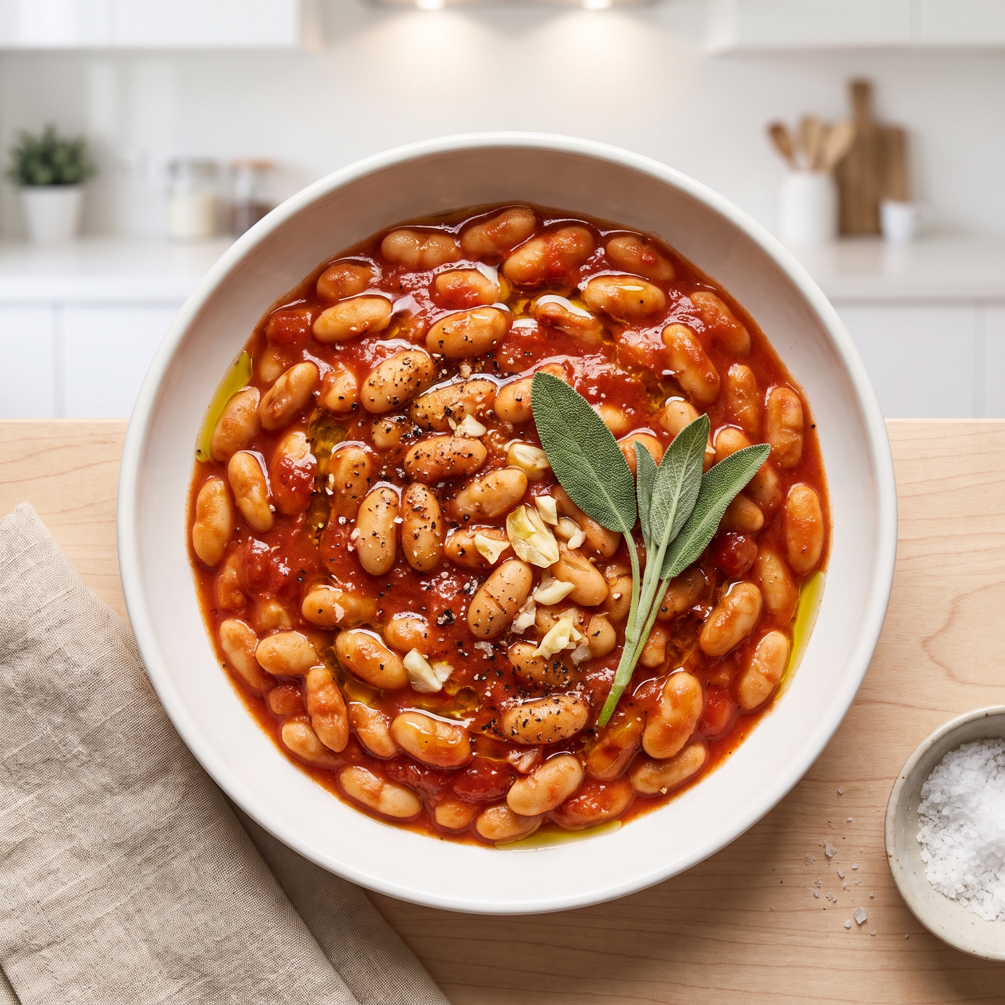Tuscan White Beans in Tomato Sauce