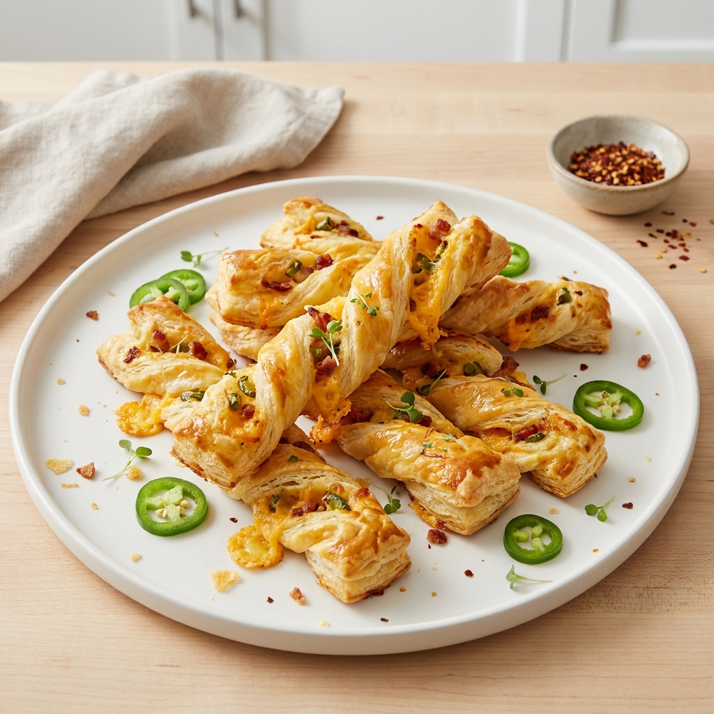 Twisted Jalapeño Popper Pastry Sticks