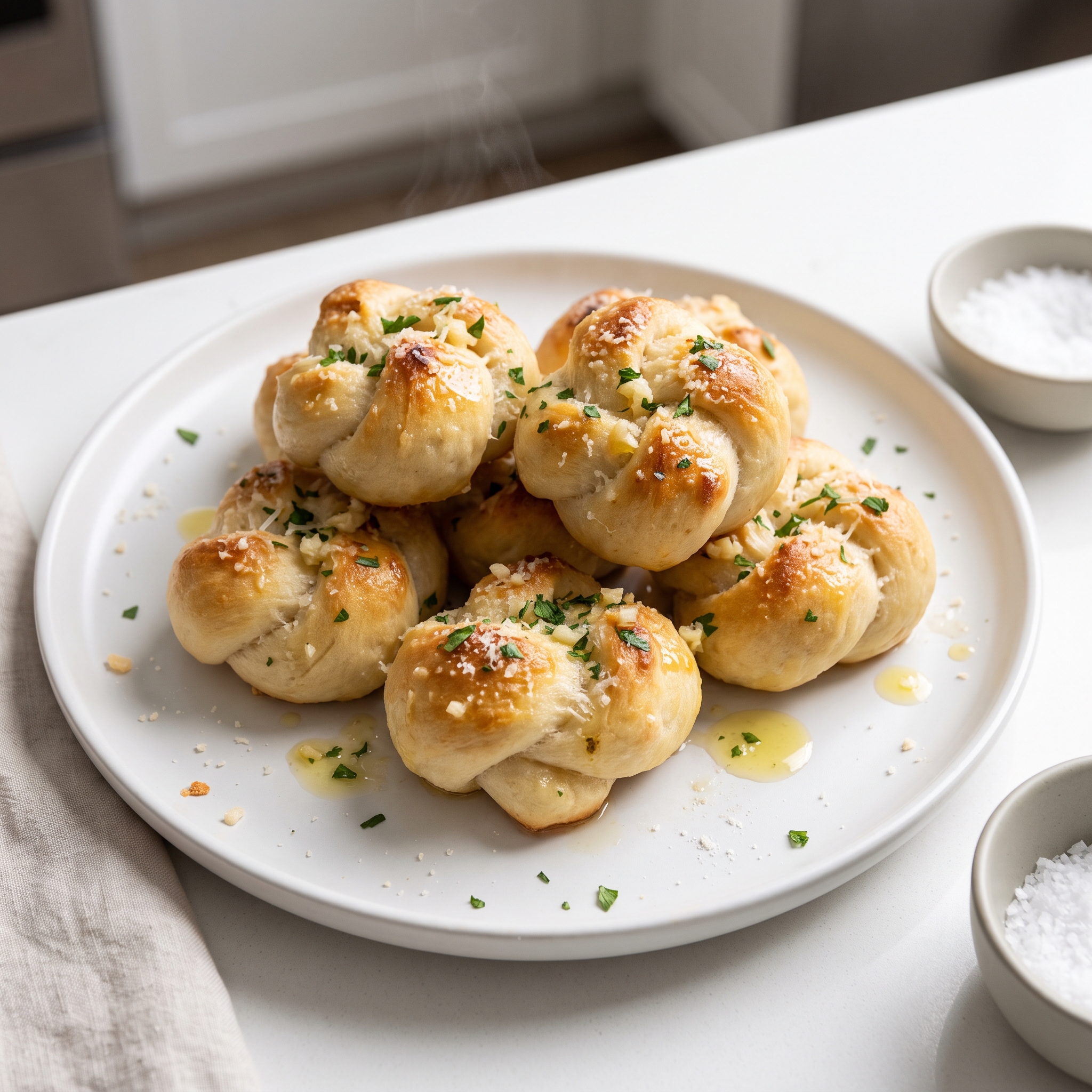 Ultra-Garlicky Parmesan Knots