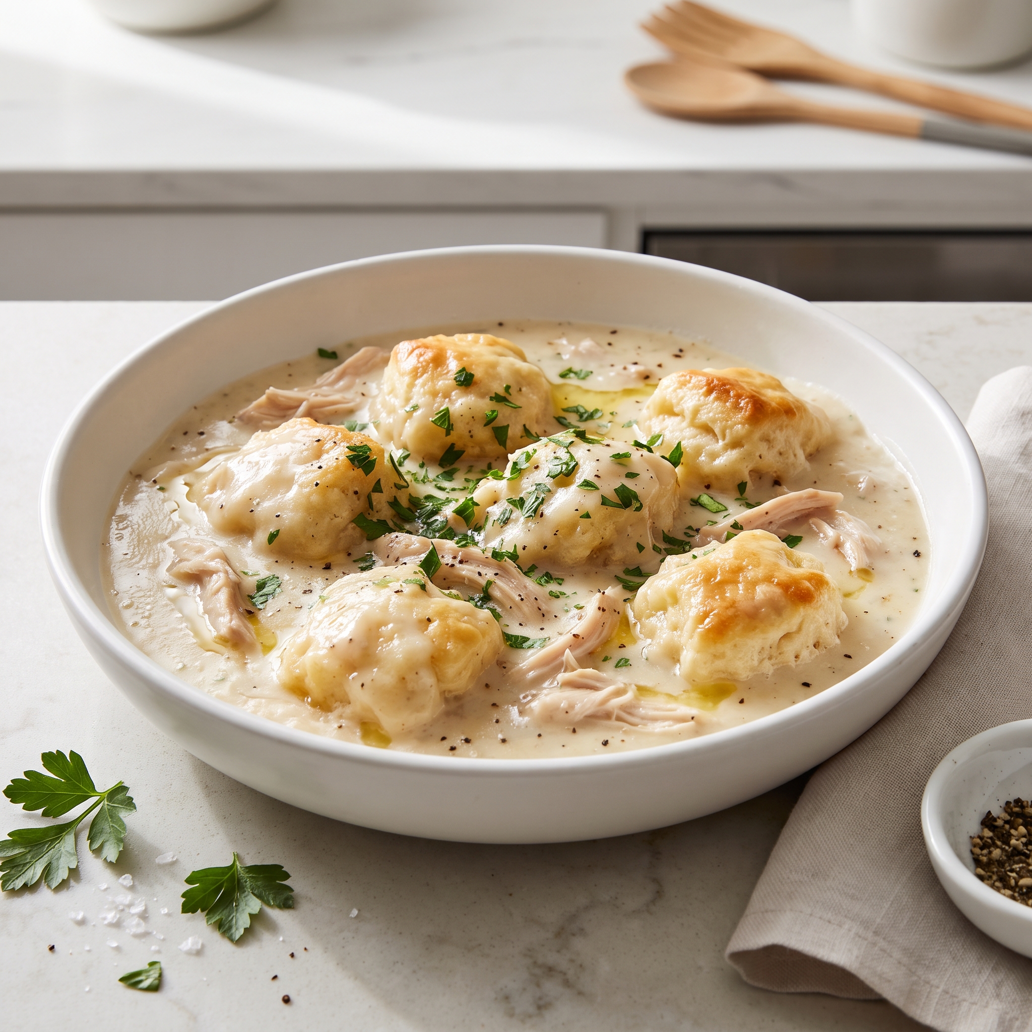 Ultra-Simple Chicken and Biscuit Dumplings