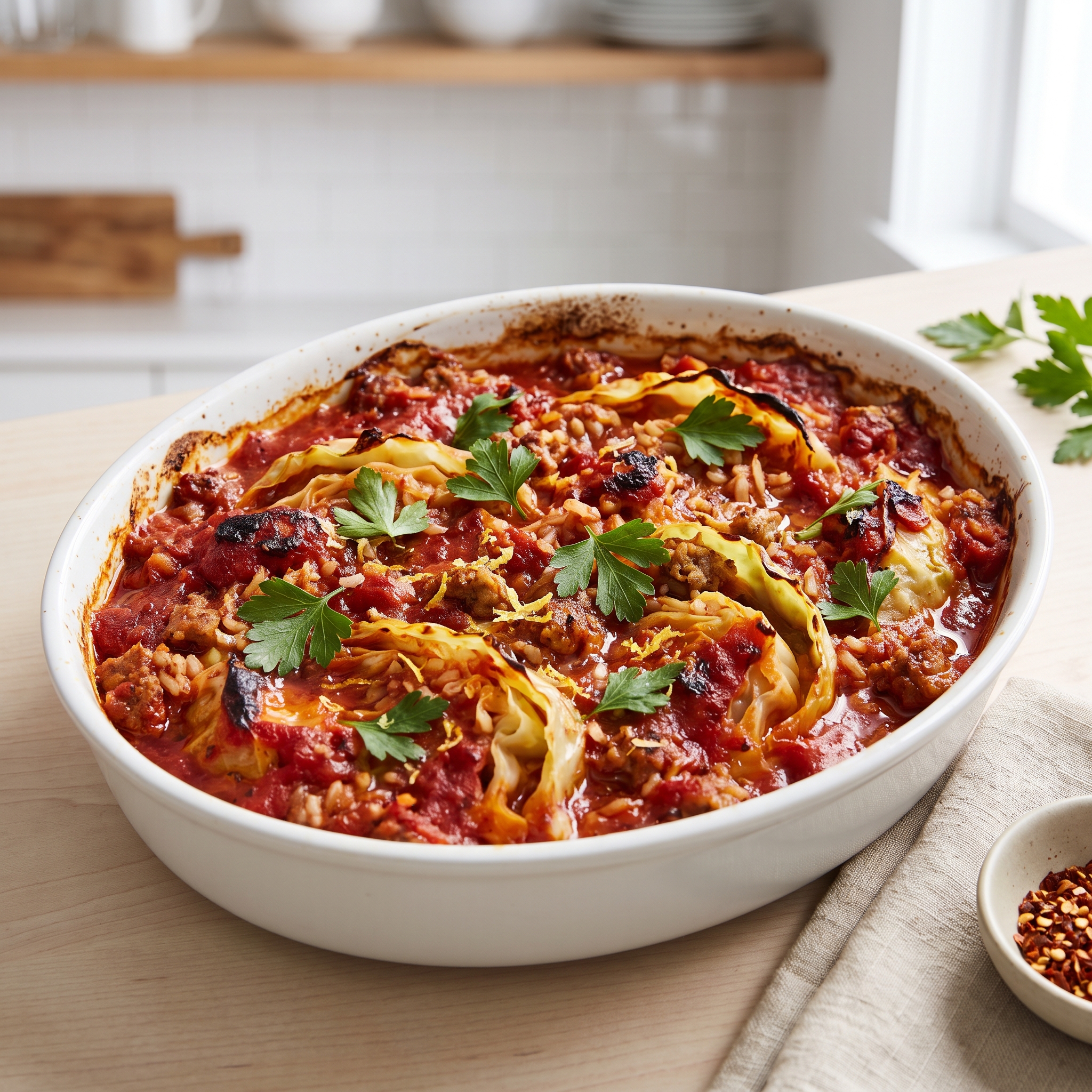 Unstuffed Cabbage Roll Bake