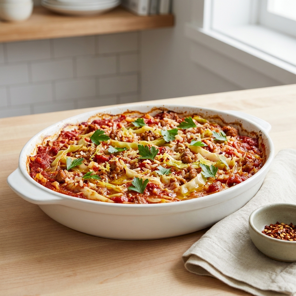 Unstuffed Cabbage Roll Bake