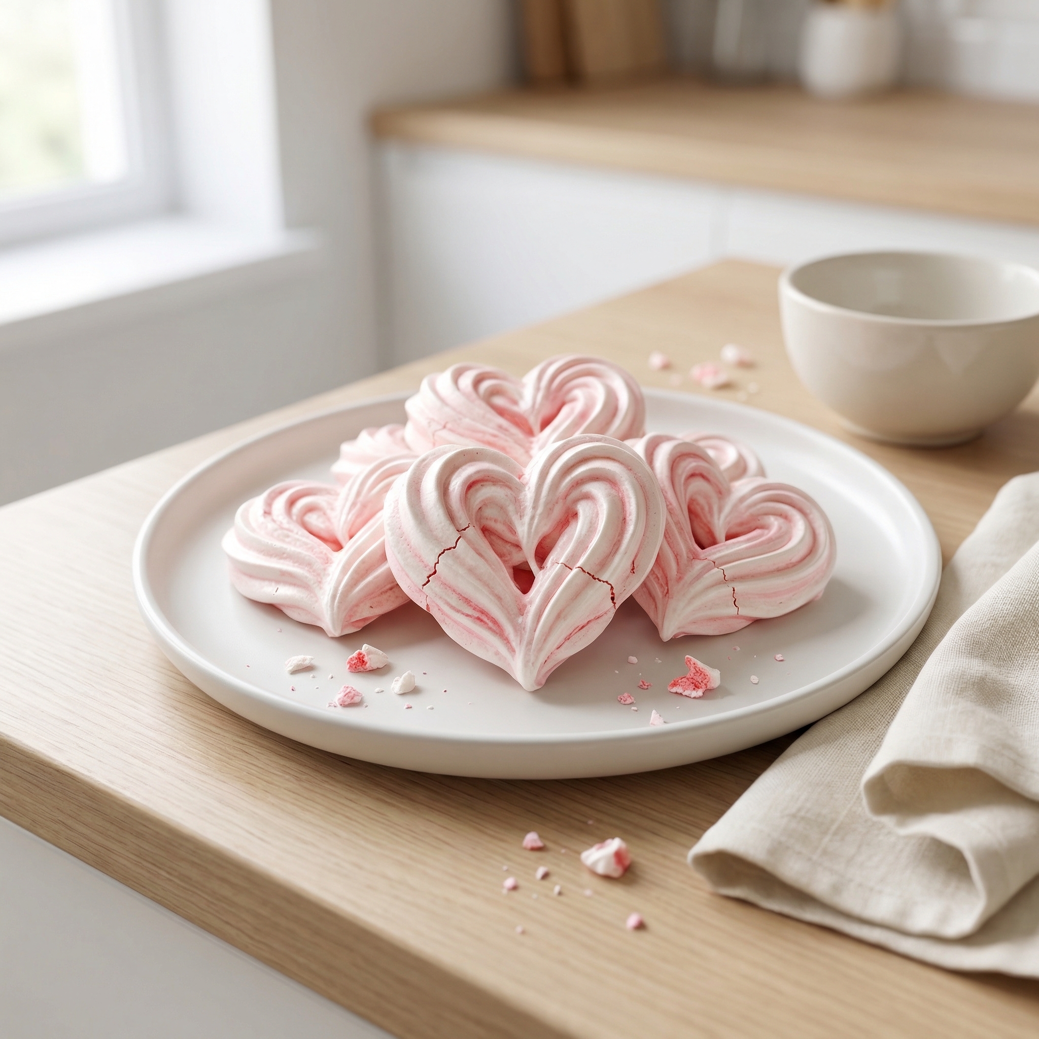 Pink Swirled Meringue Hearts