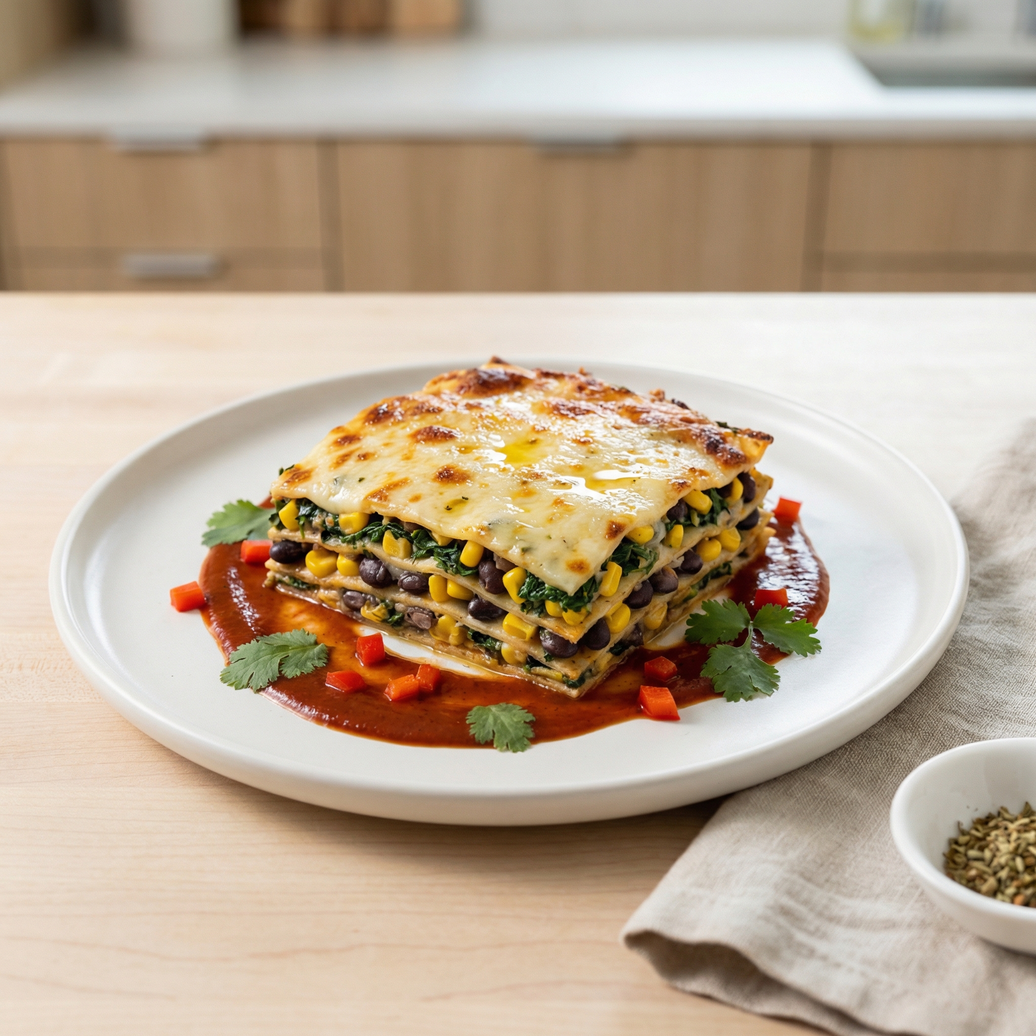 Mexican-Style Veggie Lasagna Bake