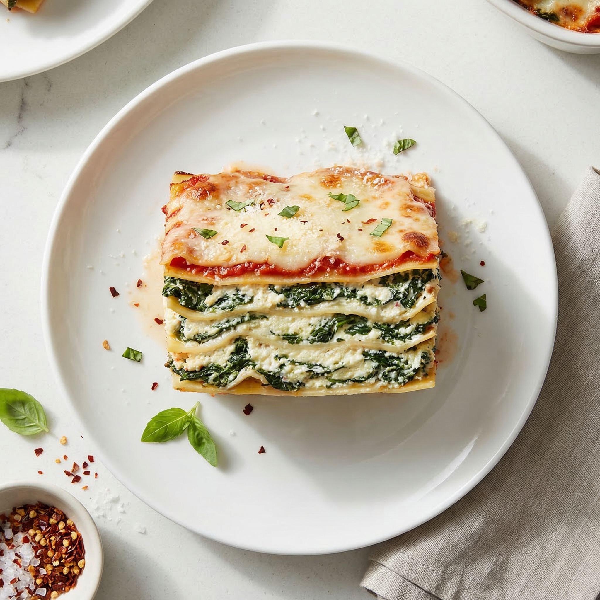 Easy Vegetarian Spinach Lasagna