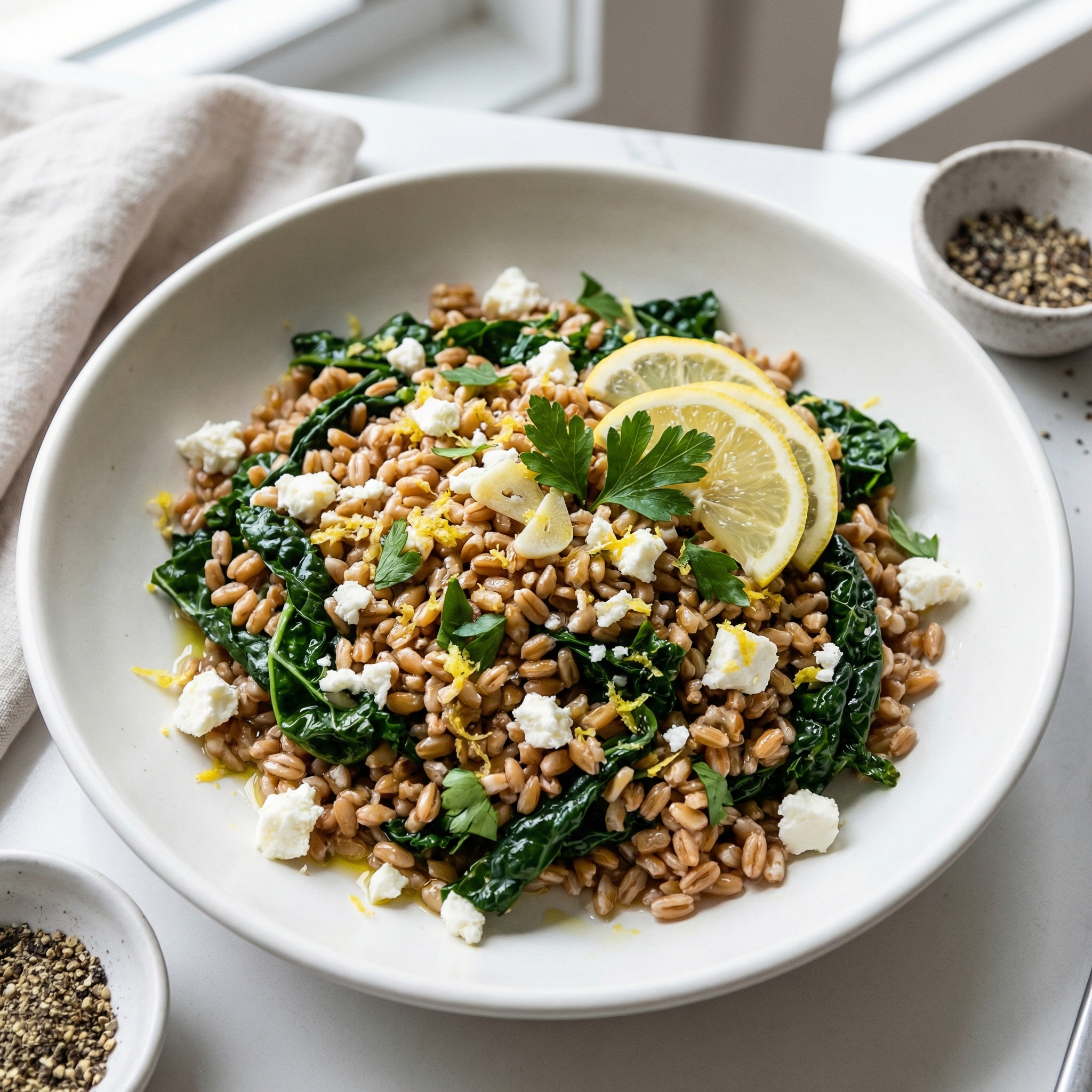 Healthy Warm Farro Salad