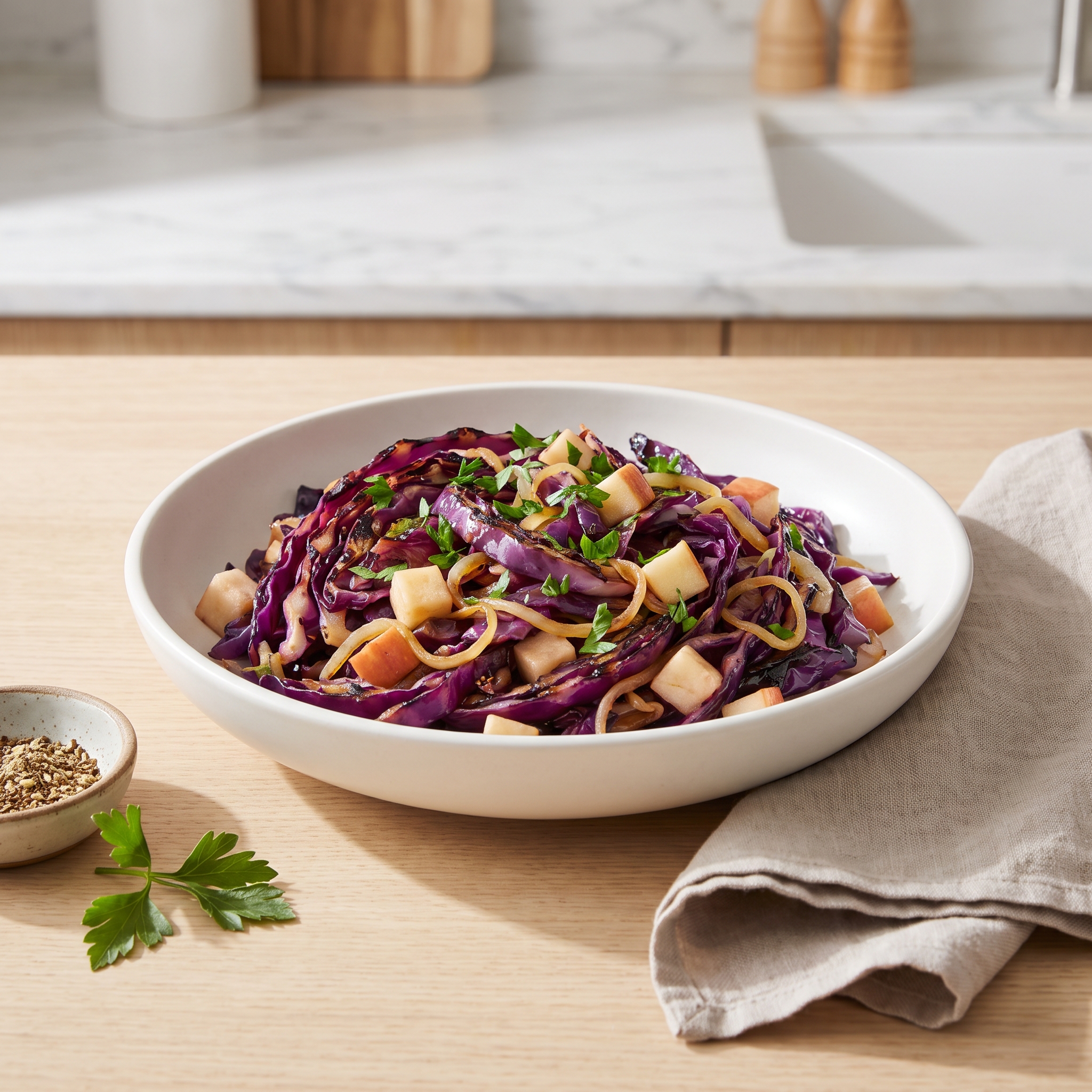 Warm Grilled Red Cabbage Slaw