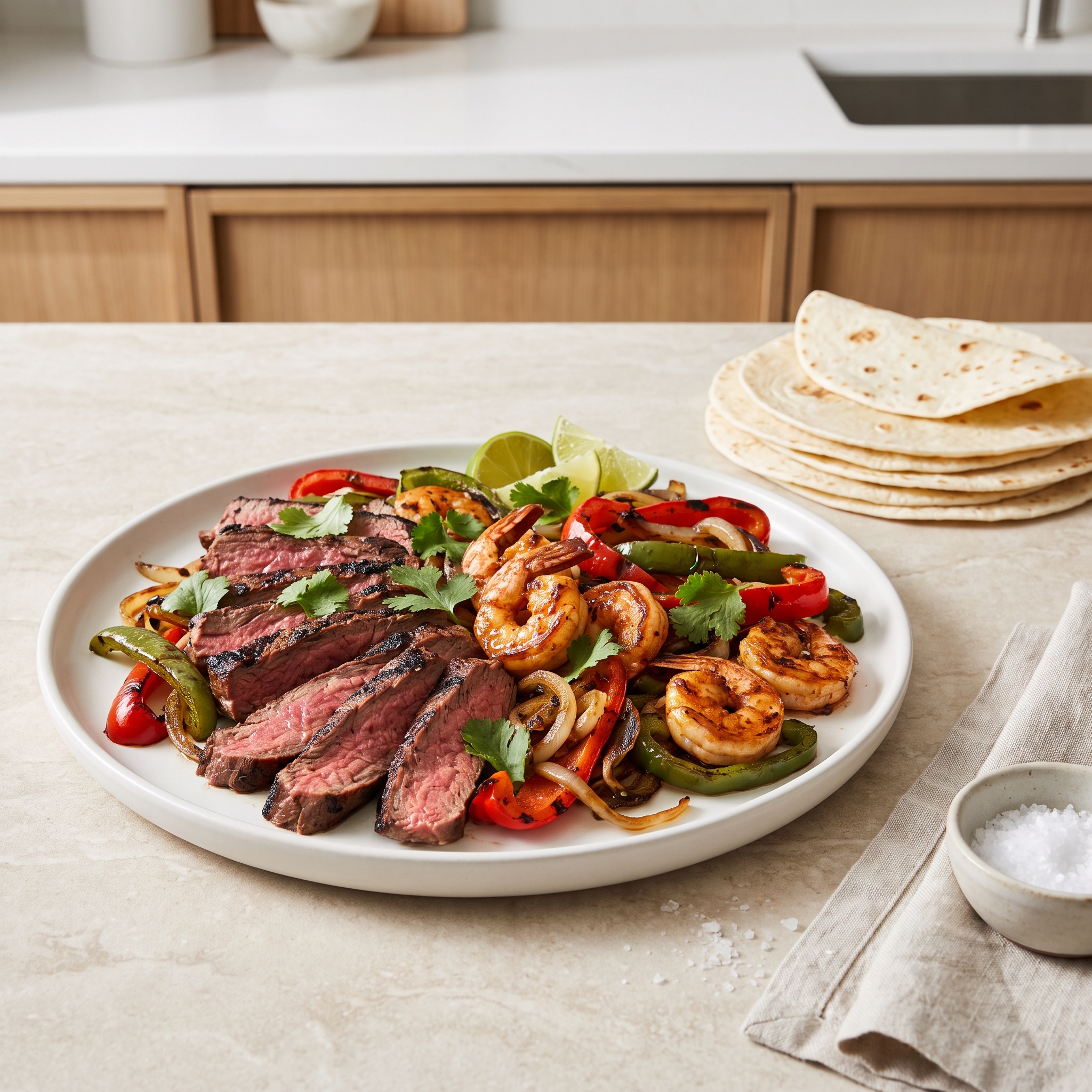 Weeknight Steak & Shrimp Fajitas