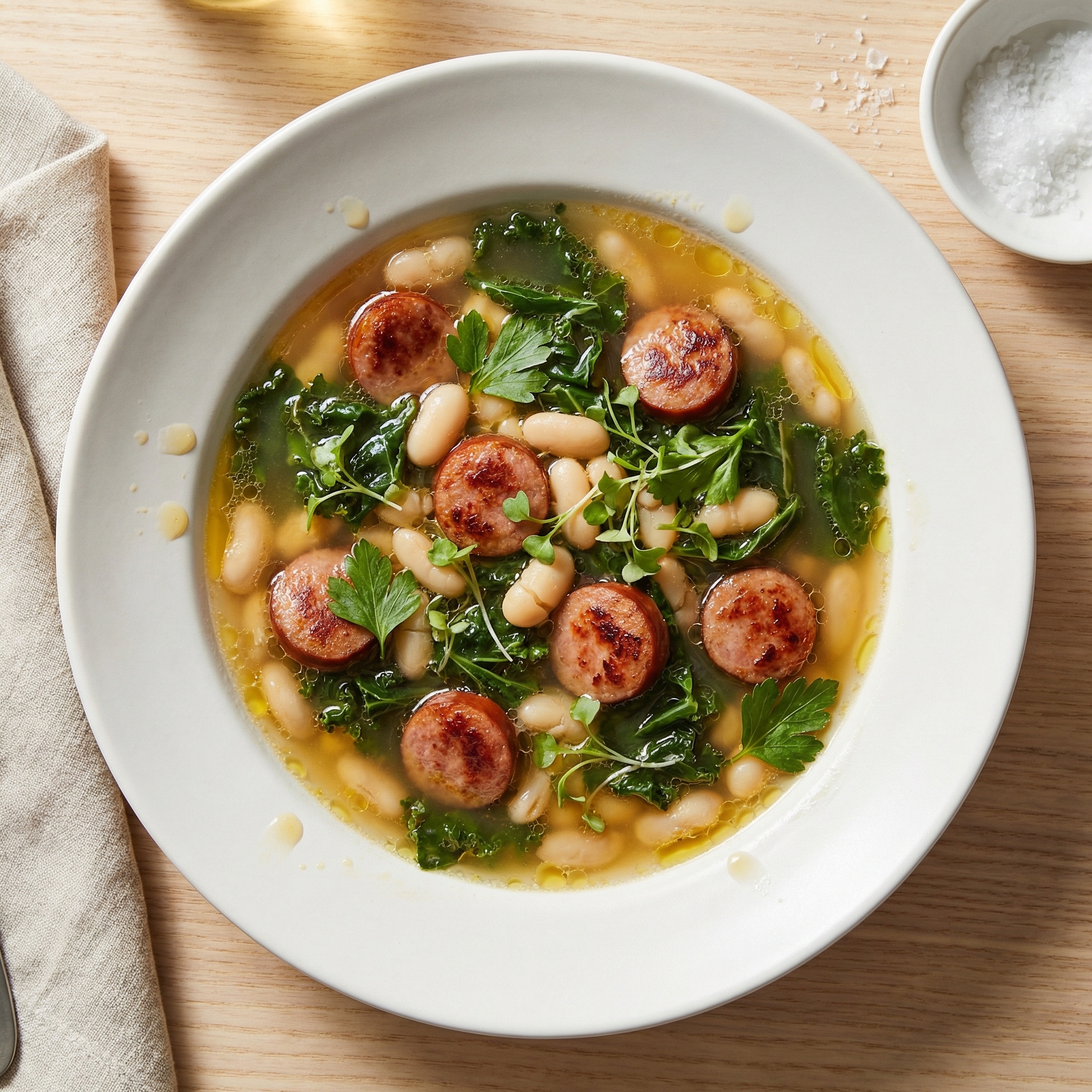 Big Ray's White Bean, Kale, and Kielbasa Soup