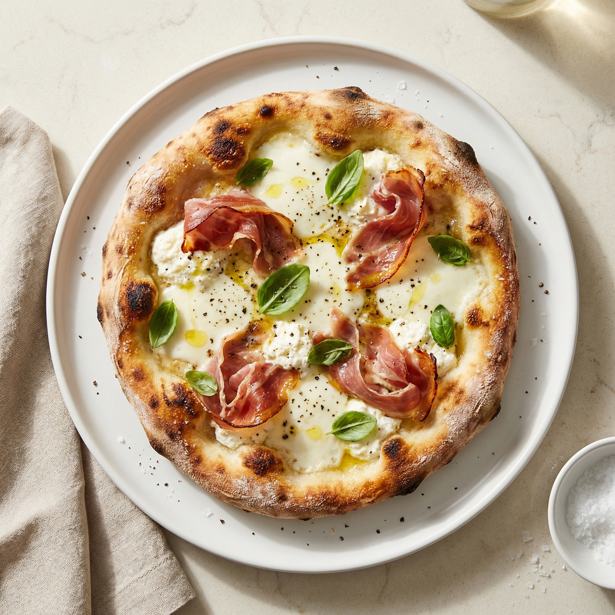 Pizza Bianca with Prosciutto