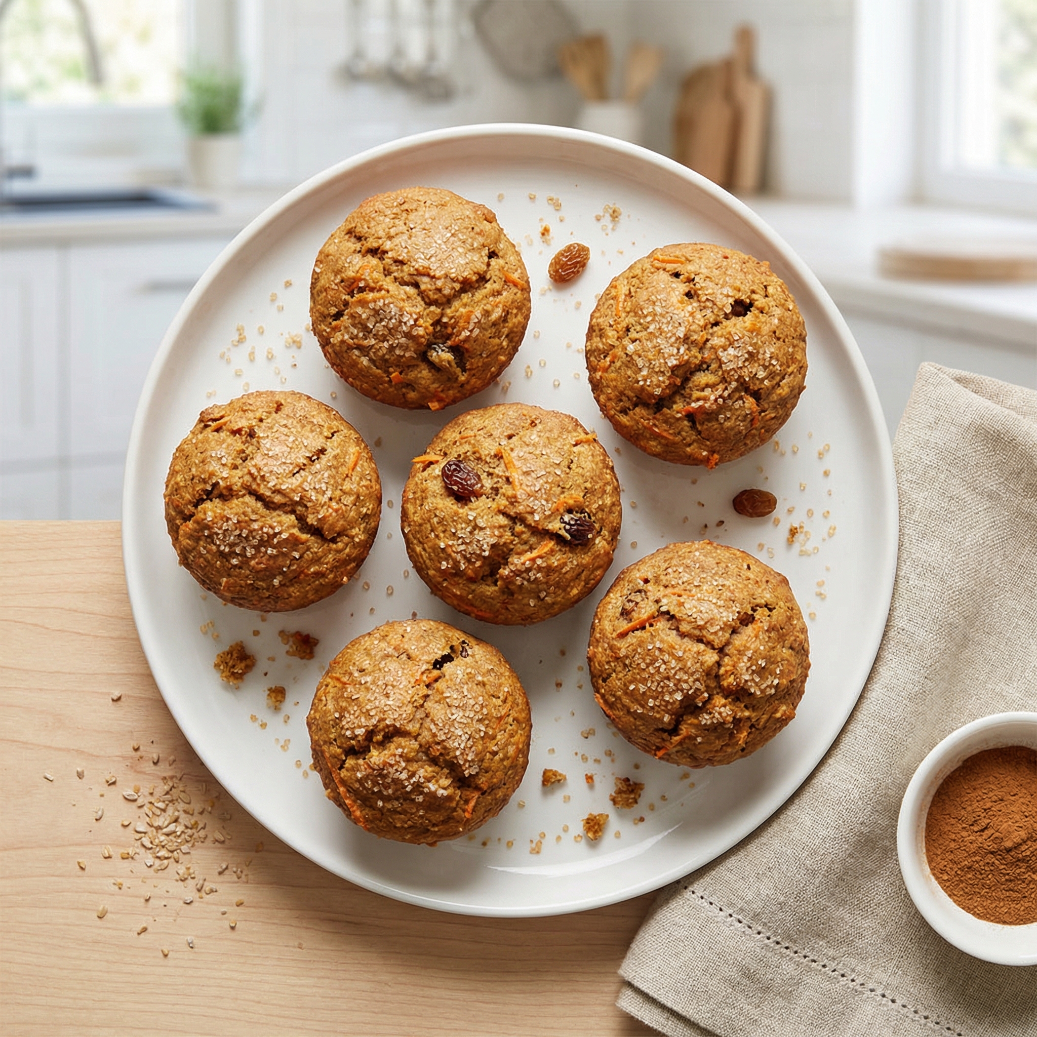 Wholesome Whole-Grain Raisin Muffins