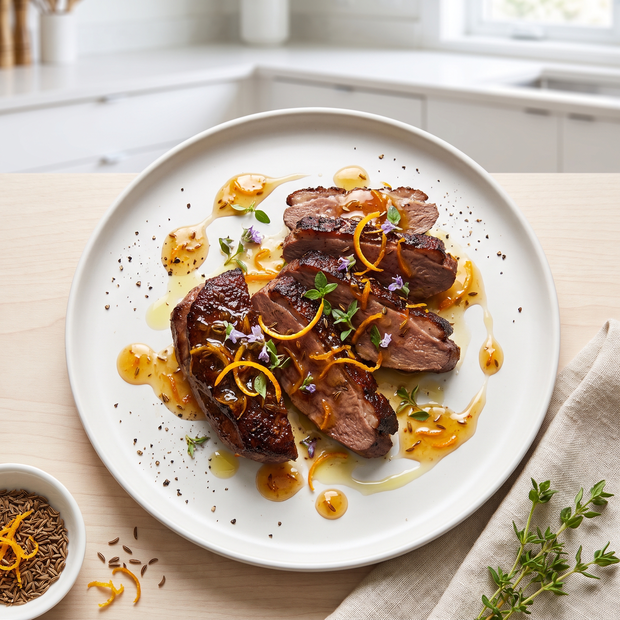 Wild Goose Breasts with Orange Glaze