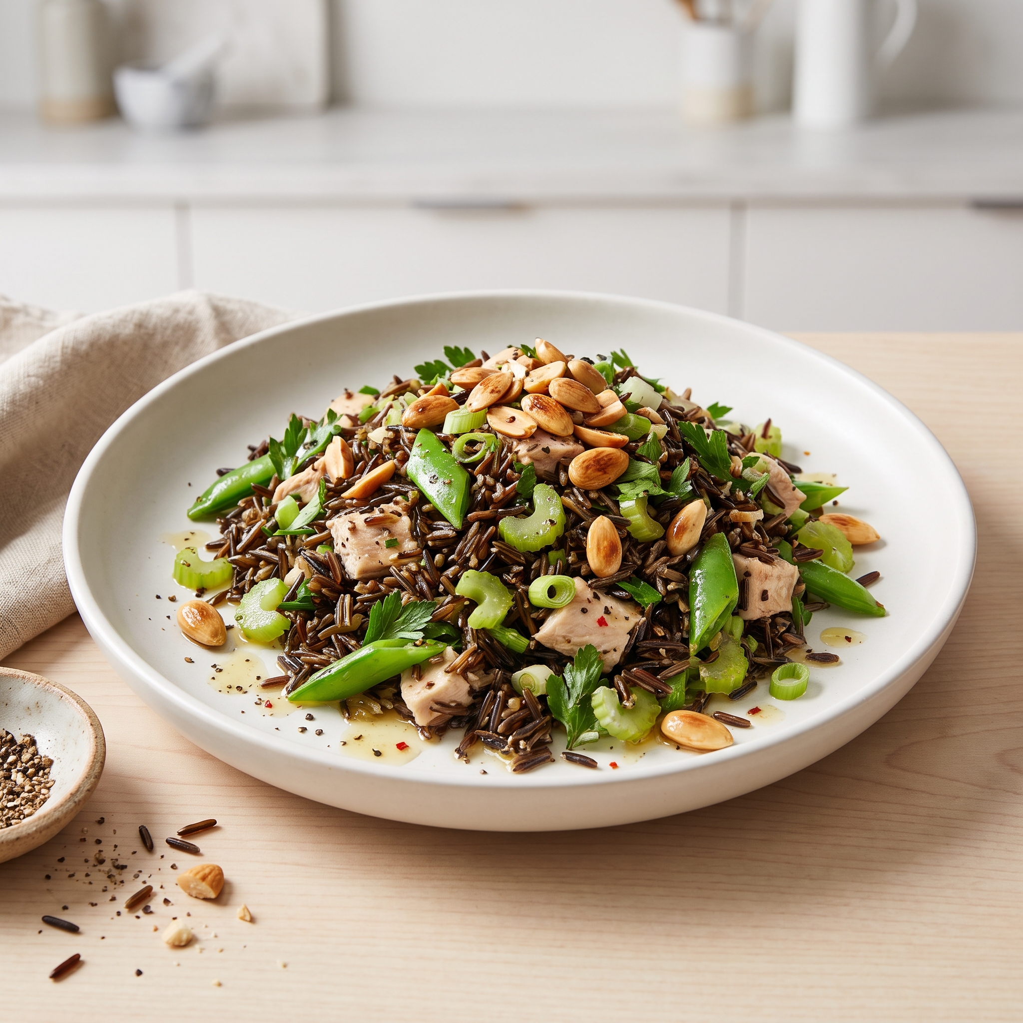 Wild Rice Salad with Chicken and Snap Peas