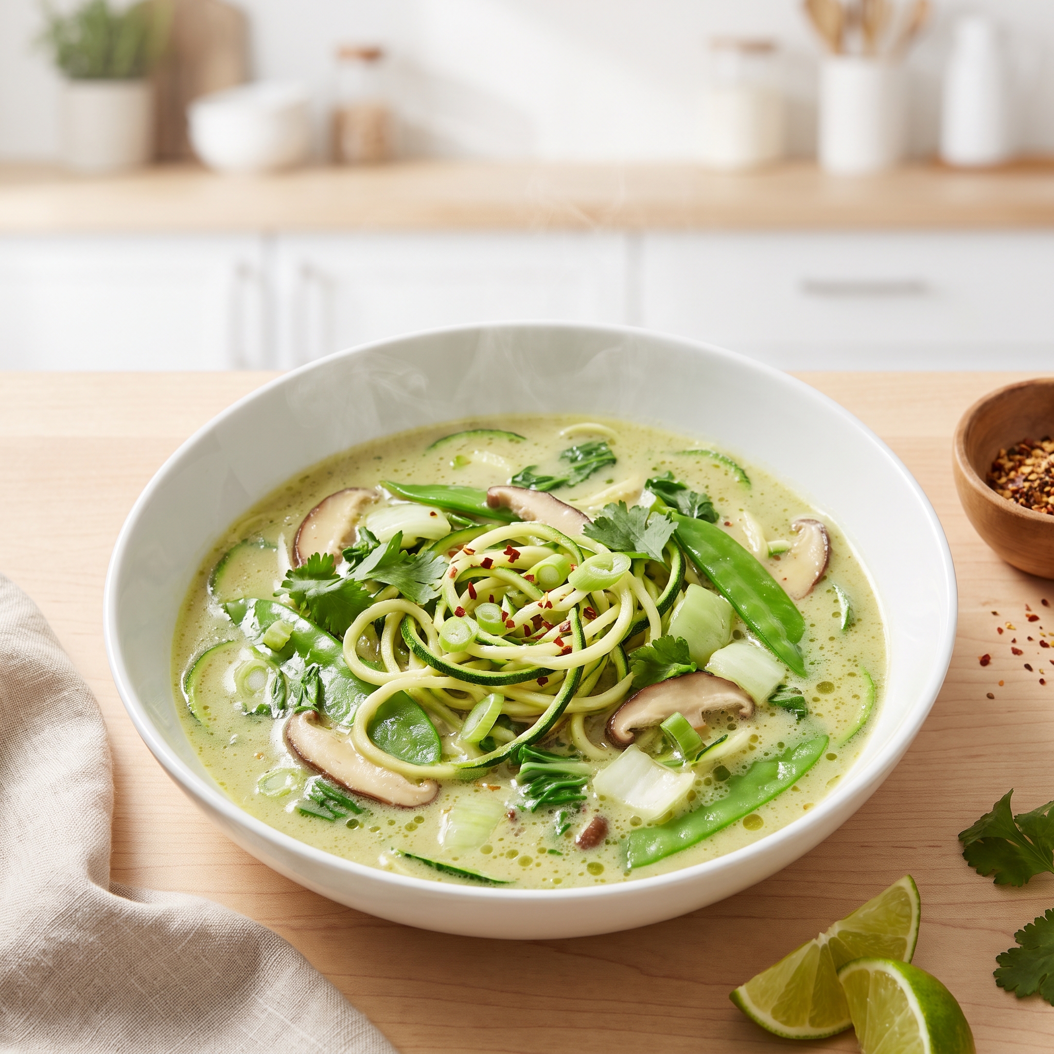 Zucchini Noodle Lemongrass Curry Broth
