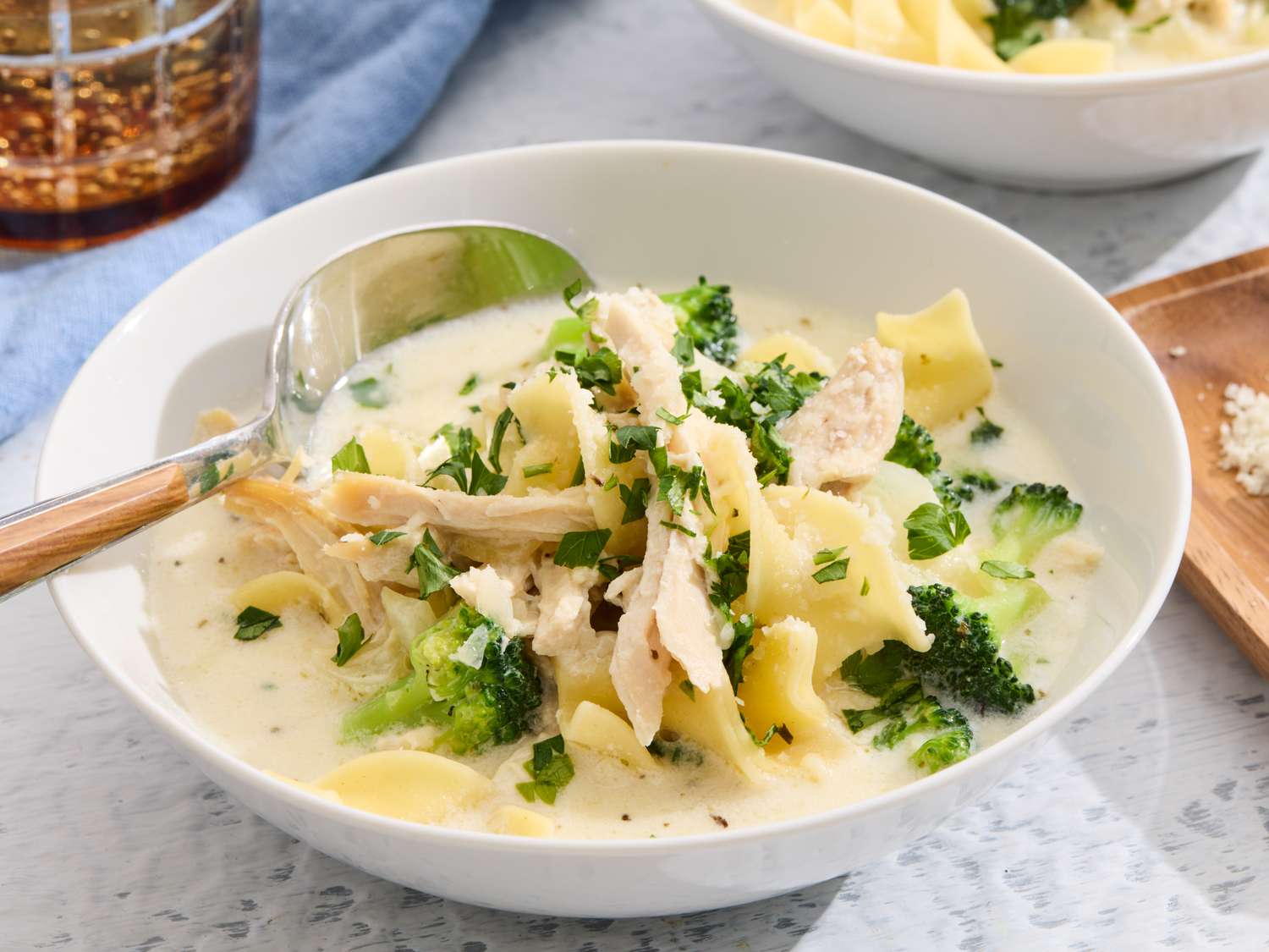 Creamy Chicken Alfredo Noodle Soup