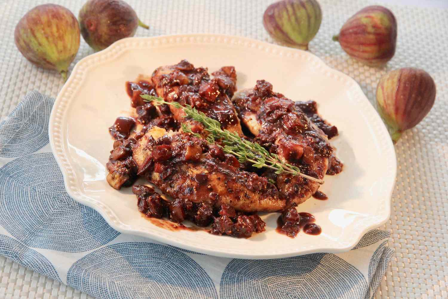 Chicken Strips with Balsamic–Fig Pan Sauce