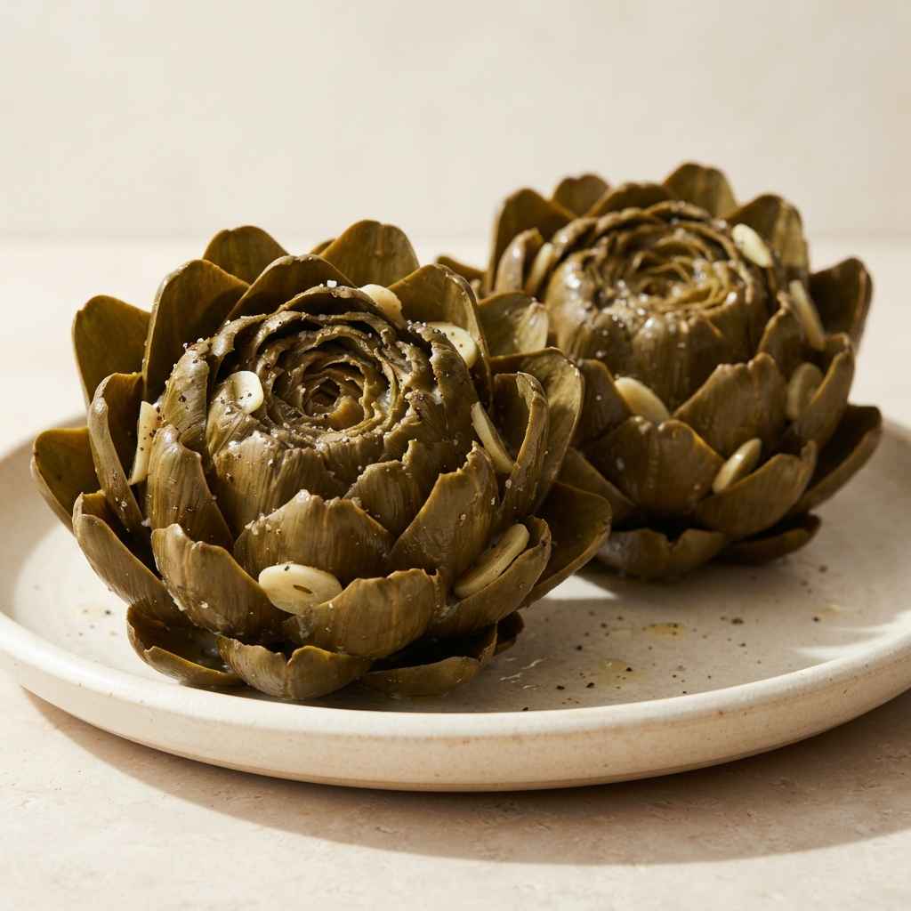 Garlic-Butter Steamed Artichokes