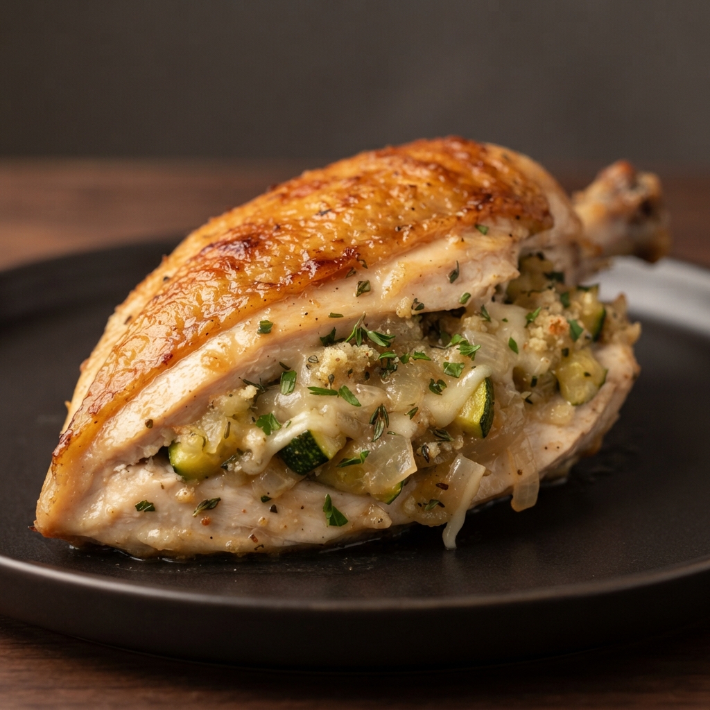 Chicken Breasts Stuffed with Zucchini and Swiss