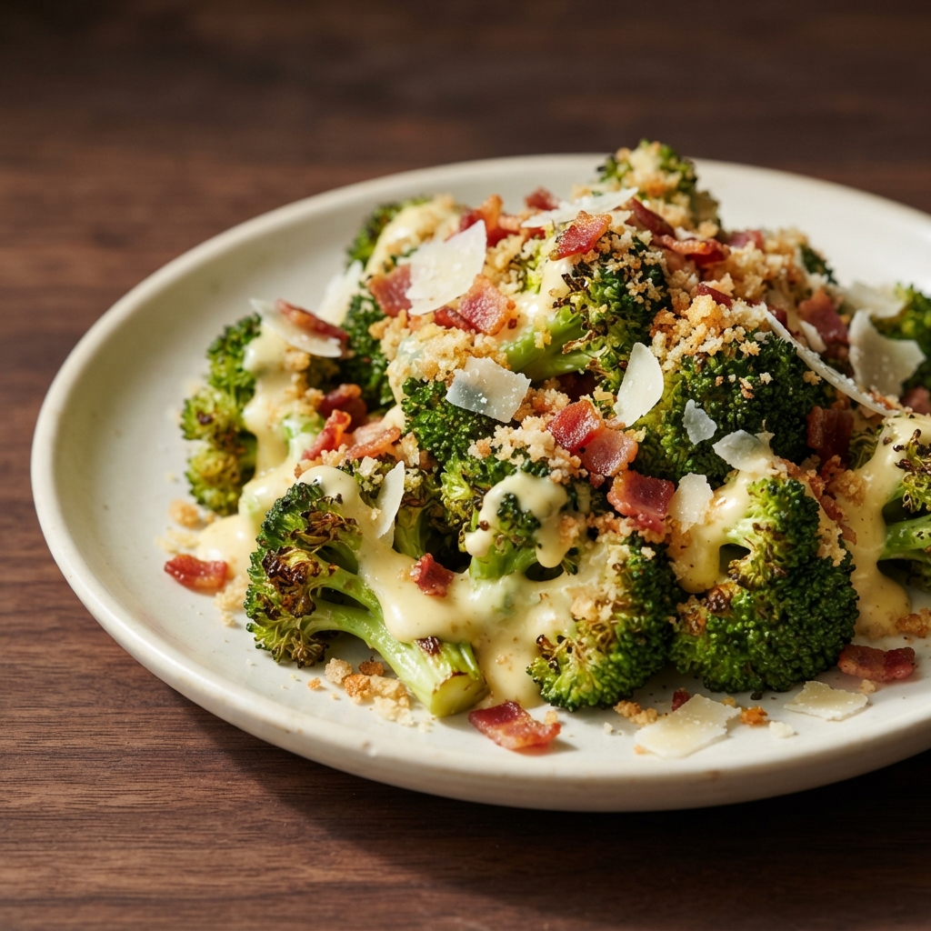 Toasty Broccoli Caesar Salad