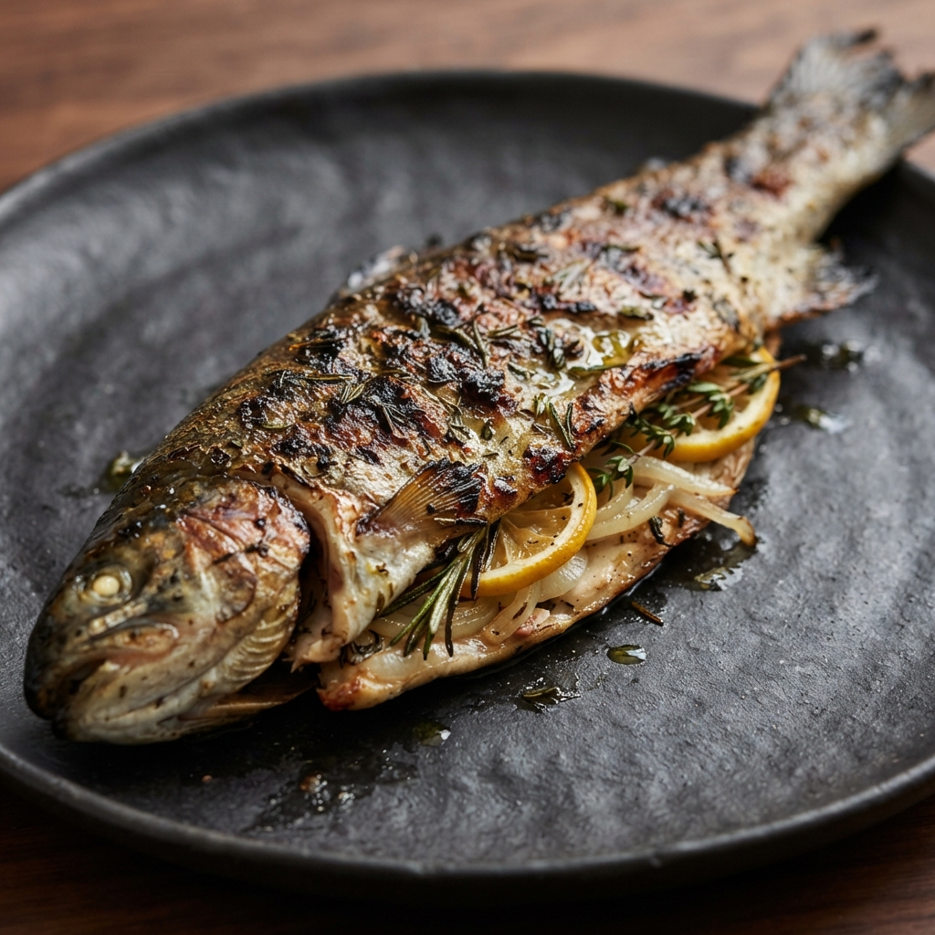 Grilled Whole Trout with Lemon and Herbs
