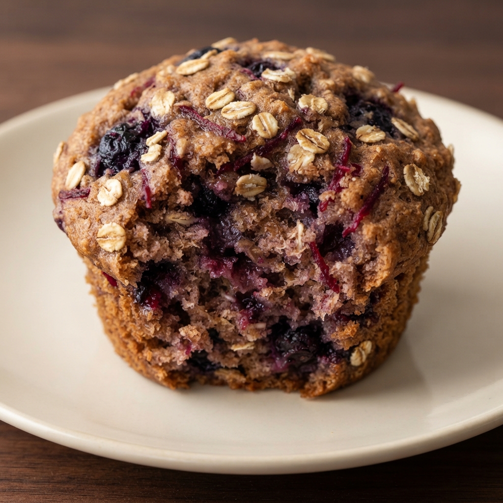 Blueberry–Beet Whole Wheat Muffins