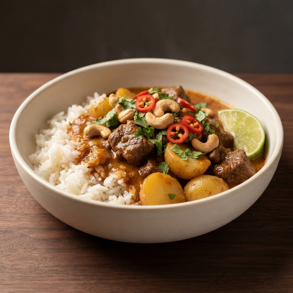 Slow Cooker Beef Massaman Curry (2250 kcal OMAD)
