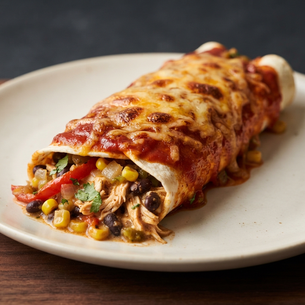 Mission-Style Chicken & Black Bean Enchiladas