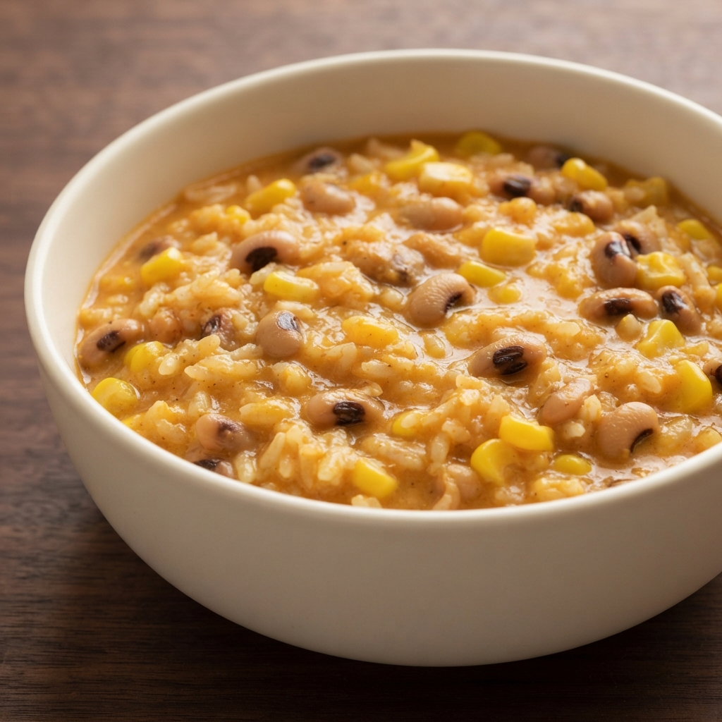 Speedy Coconut Curry with Rice, Corn, and Black‑Eyed Peas
