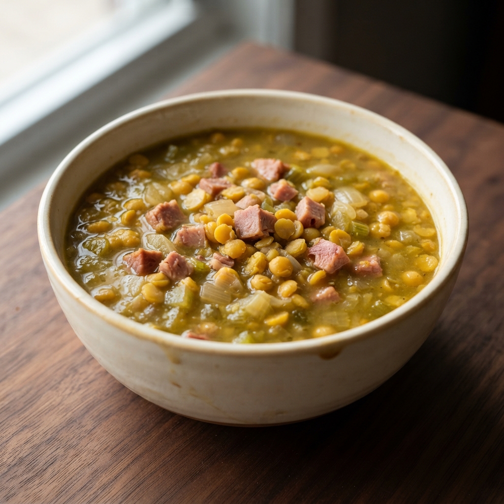 Hearty Ham and Split Pea Soup — A Comforting Bowl