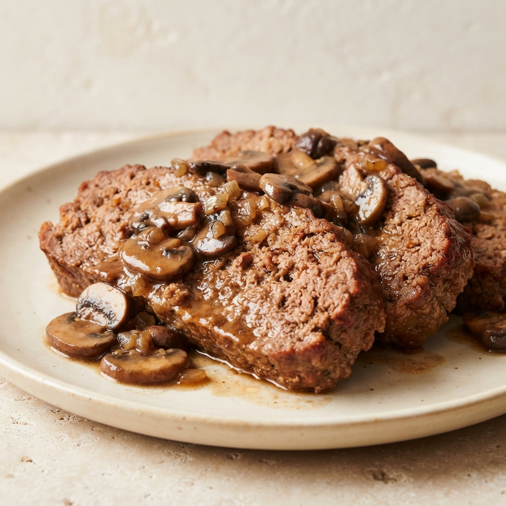 Ultimate Beef Meatloaf with Mushroom Brown Gravy
