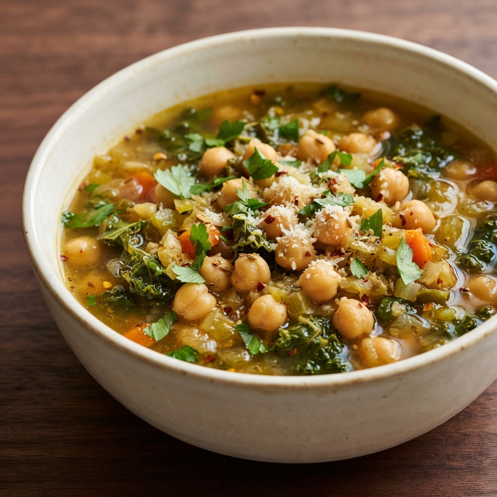 April's Fiery Chickpea and Kale Soup