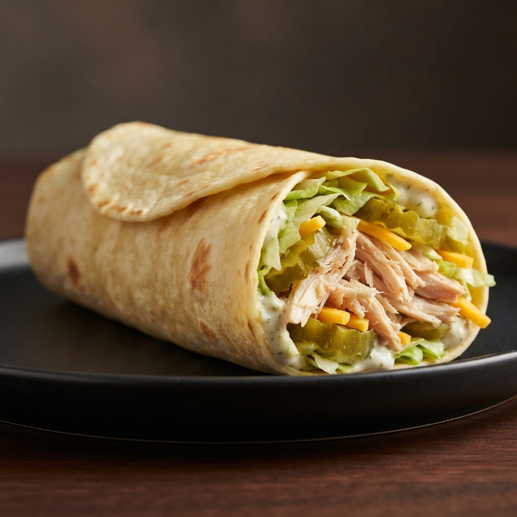 Rotisserie Chicken Wraps with Dill Ranch and Pickles