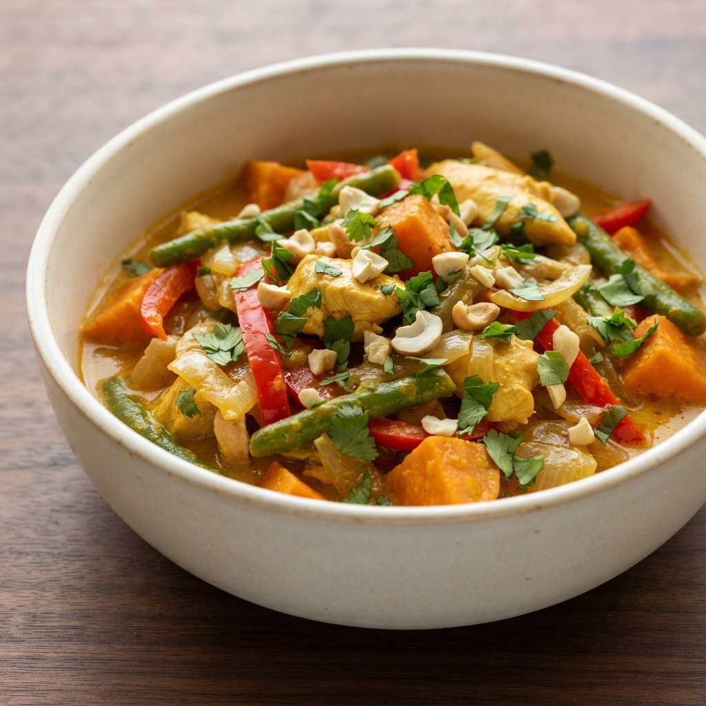 Slow-Cooker Coconut Curry Chicken with Vegetables