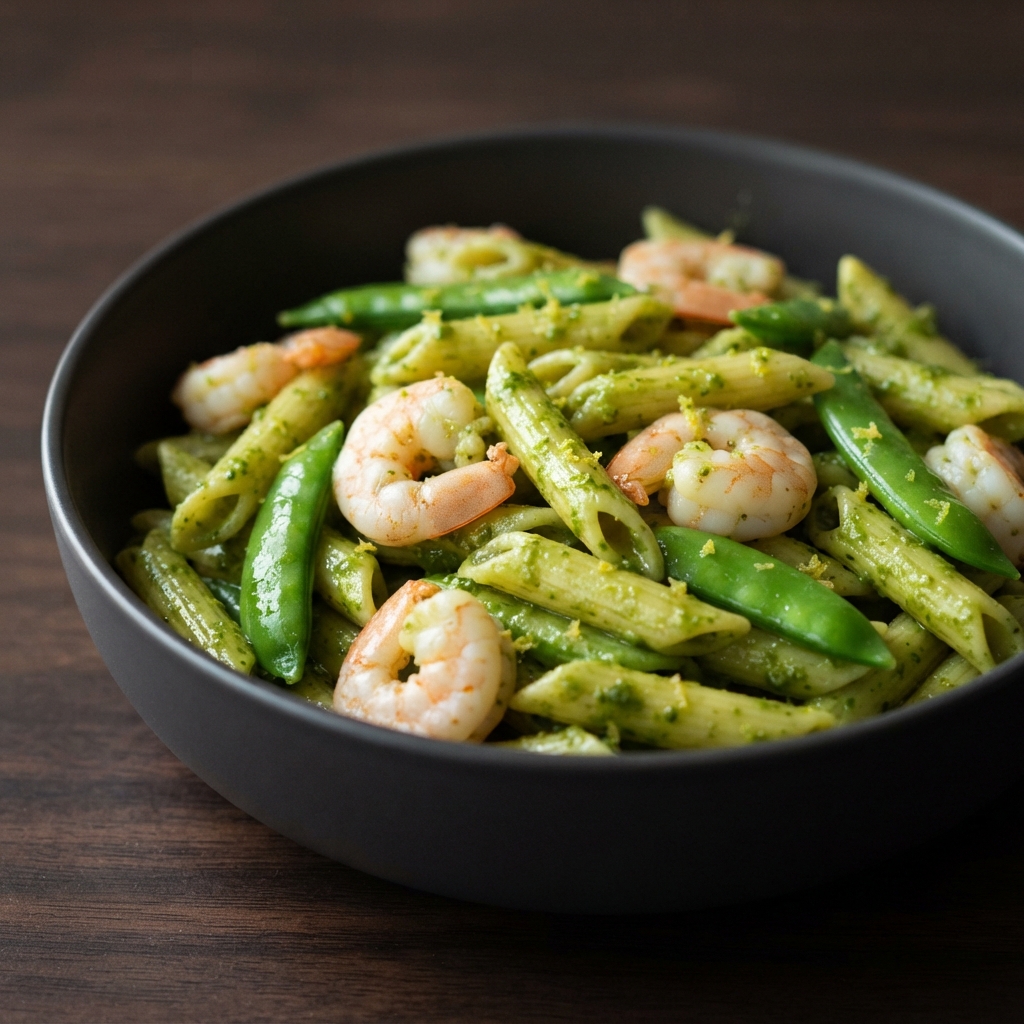 Penne with Shrimp and Pesto