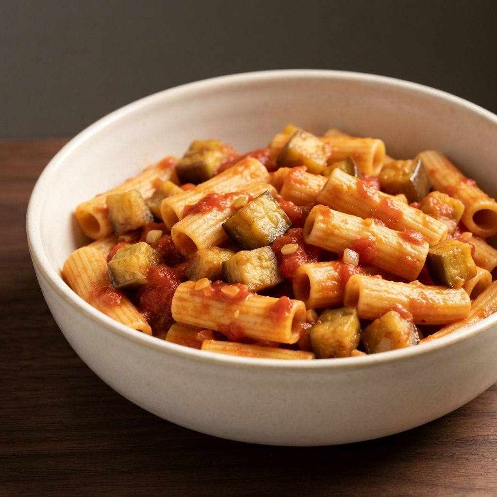 Rigatoni with Eggplant and Tomato