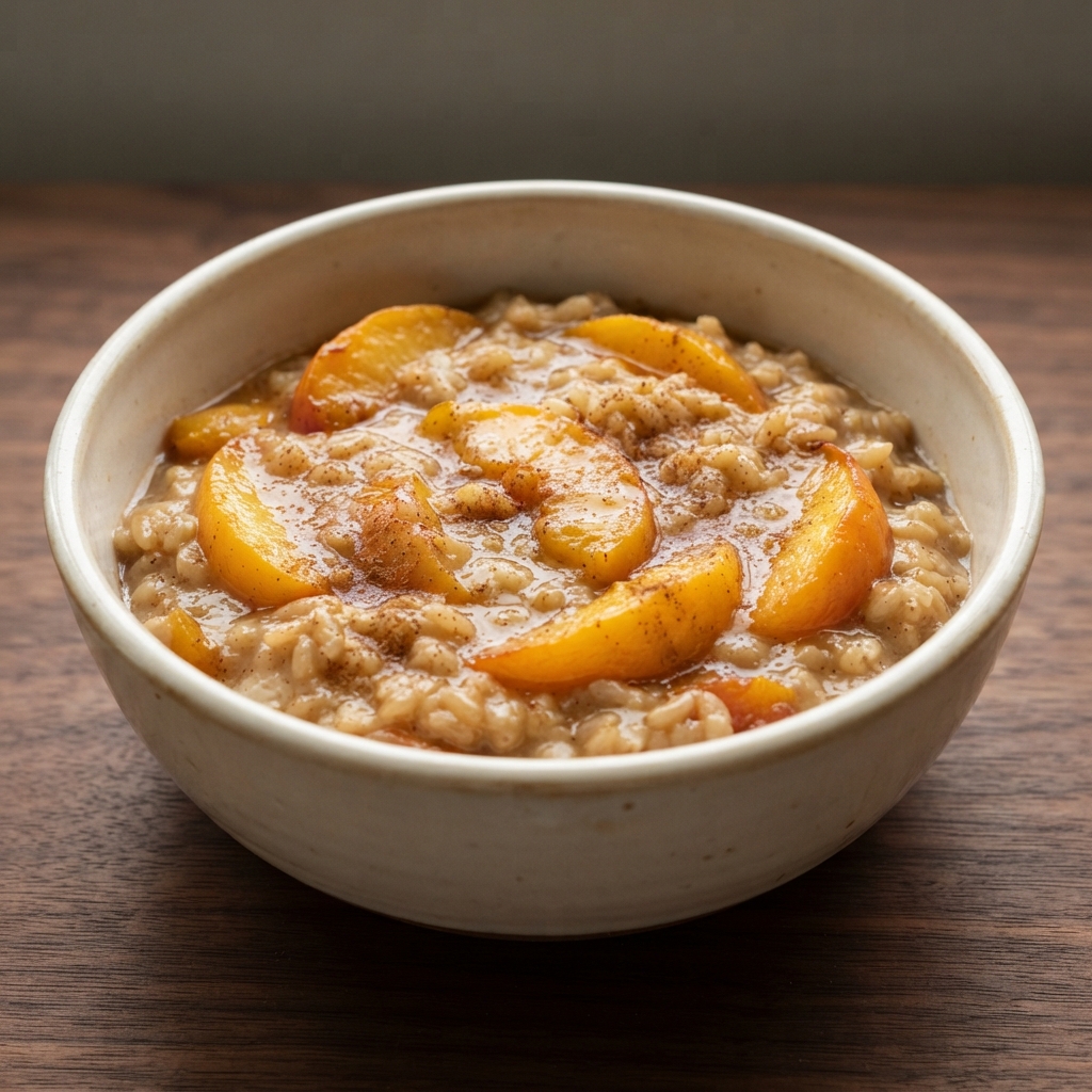 Peachy Brown Rice Pudding