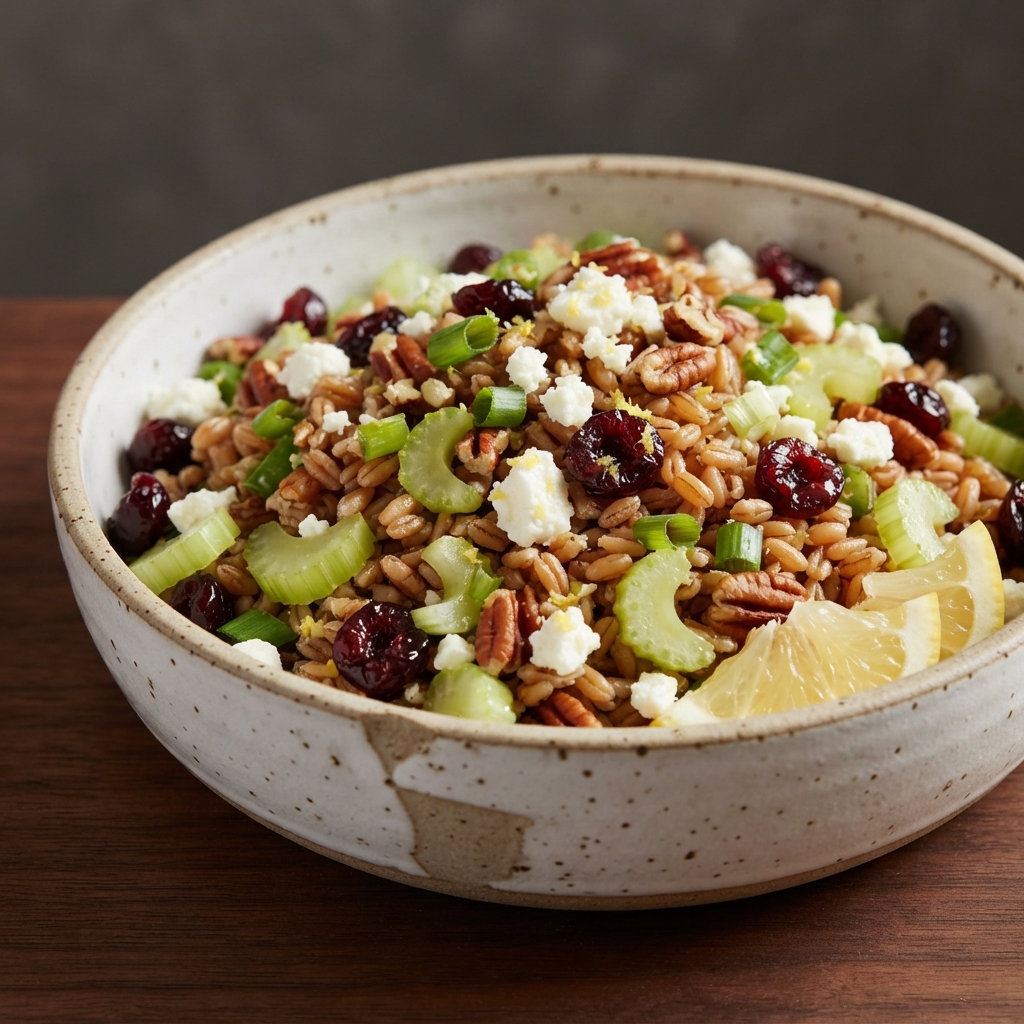 Farro Salad with Pecans, Feta, and Cherries