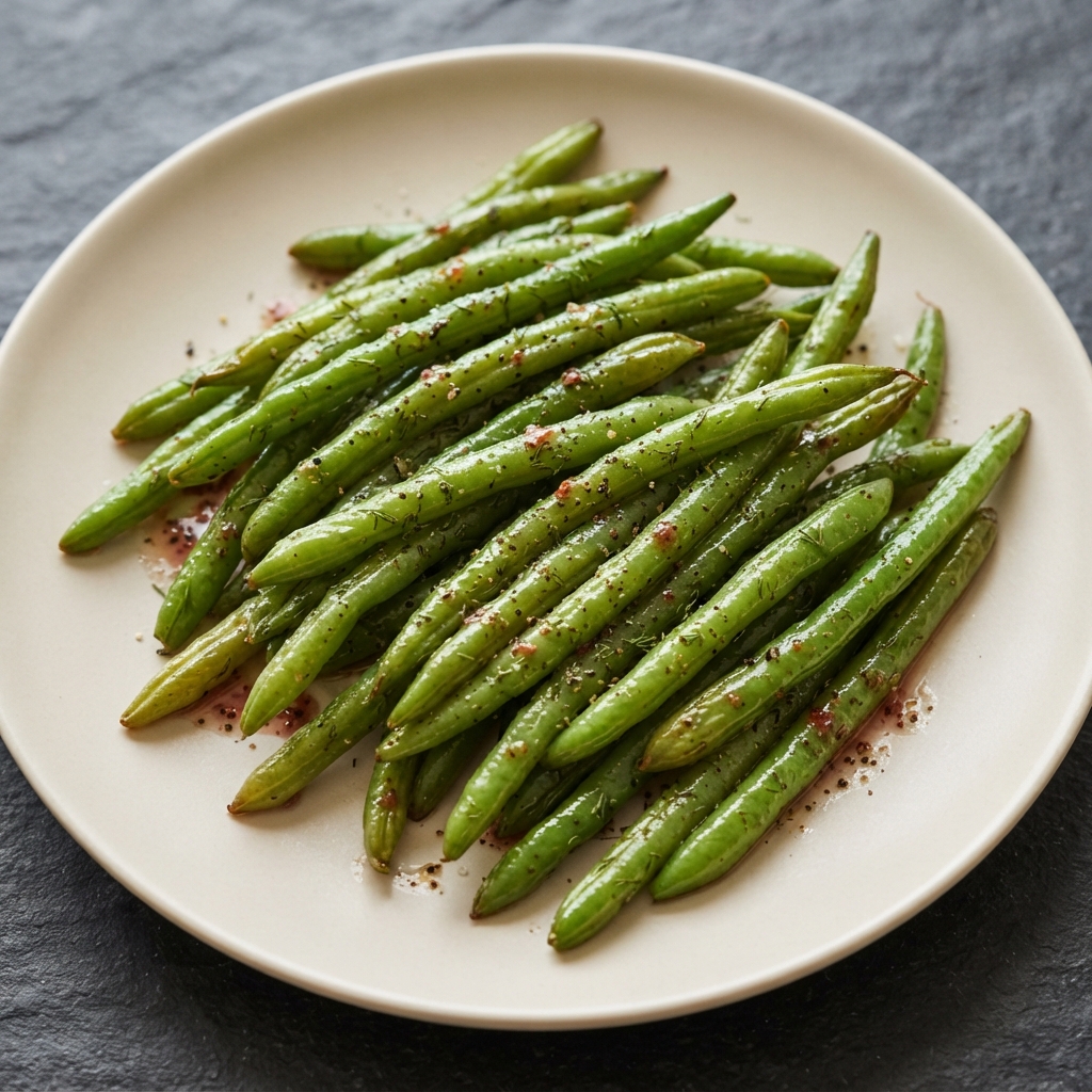 Oven-Roasted Green Beans with Dill Vinaigrette