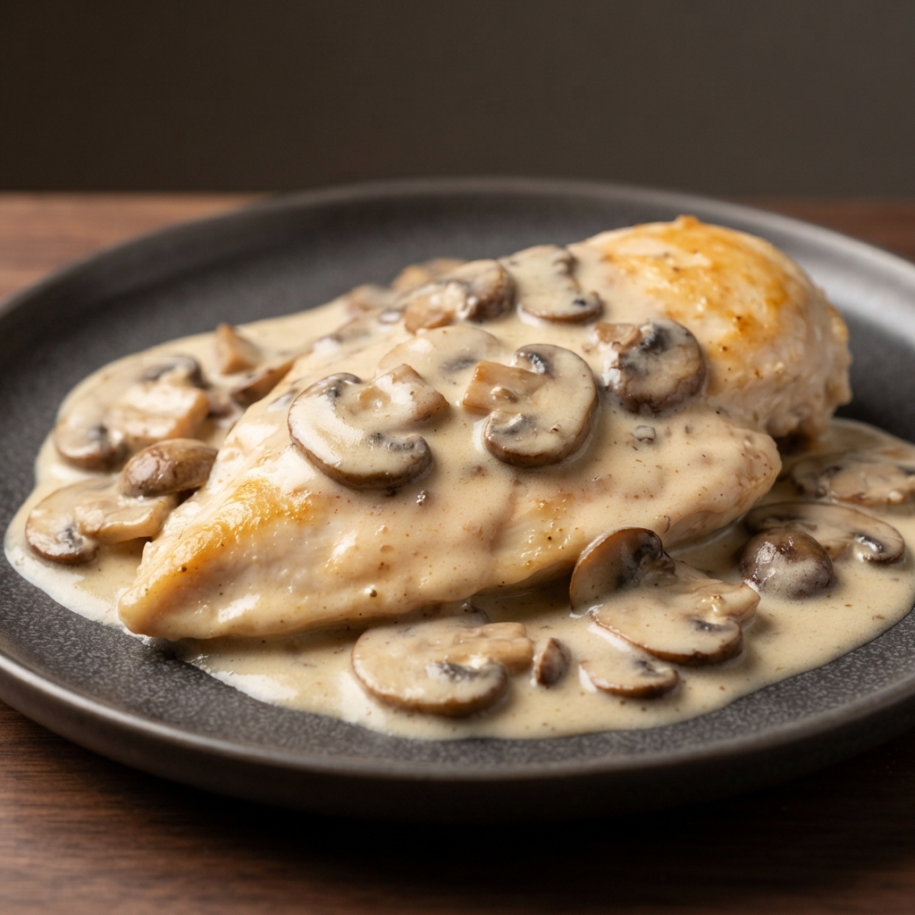 Chicken in Champagne Cream with Mushrooms