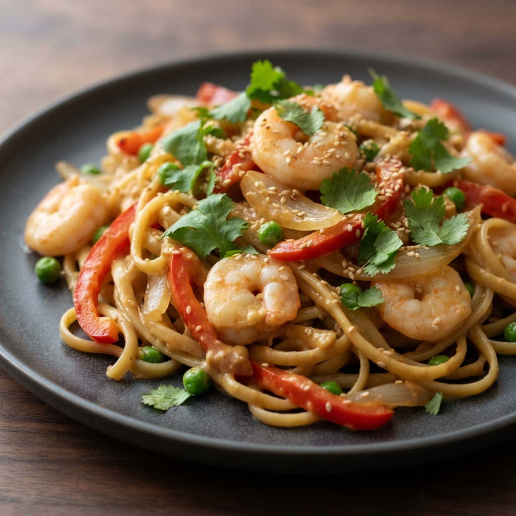 Peanut Shrimp Noodle Stir-Fry