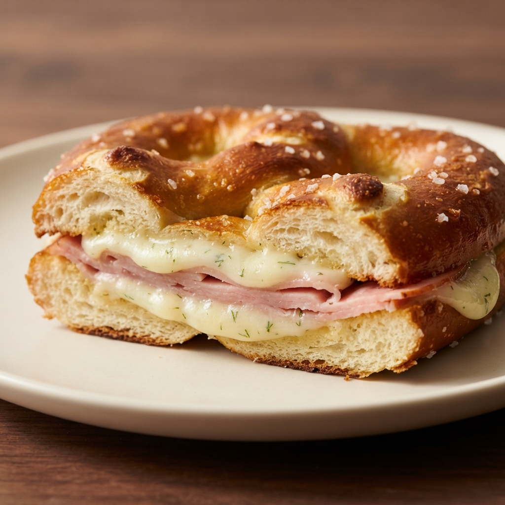 Ham & Dill Havarti Pretzel Pressed Sandwiches