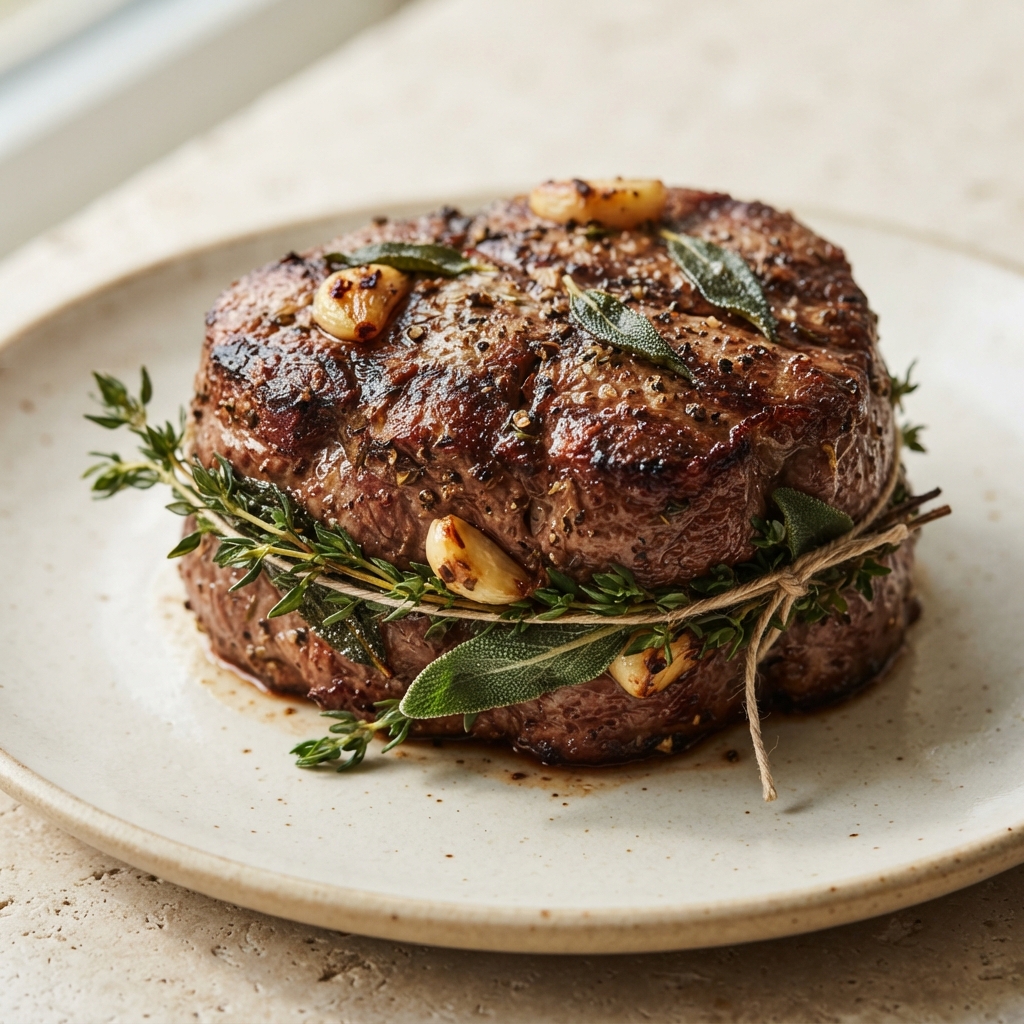 Garlic-Sage Thyme Marinated Filet Mignon